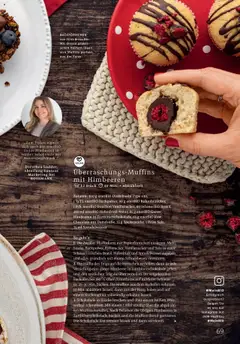 Überraschungs-Muffins mit Himbeeren, 12 Stück 40 Min. + Abkühlzeit ab 01.10.2025 gültig | Seite: 69