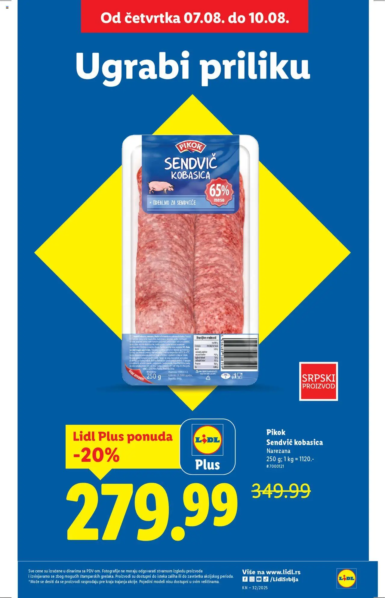 Lidl katalog - važi od 07.08.2025 | Strana: 3 | Proizvode: Kobasica