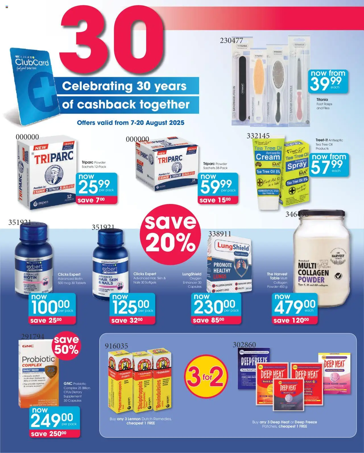 Clicks Specials │ valid from 07.08.2025 | Page: 6 | Products: Table, Powder, Tea, Cream