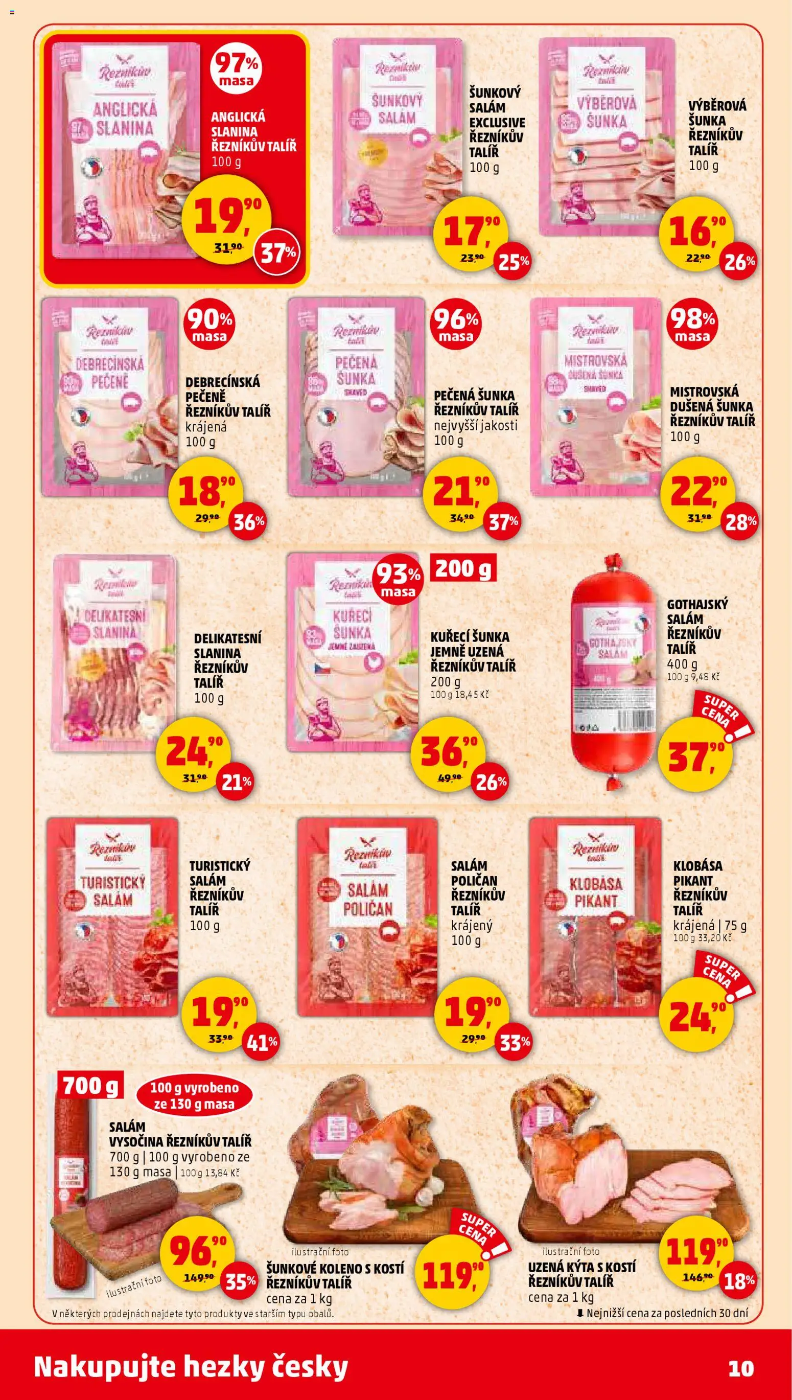 Penny Market leták - Čtvrtečník od 15.01.2026 | Strana: 10 | Produkty: Salám, Klobása, Kuřecí šunka, Talíř