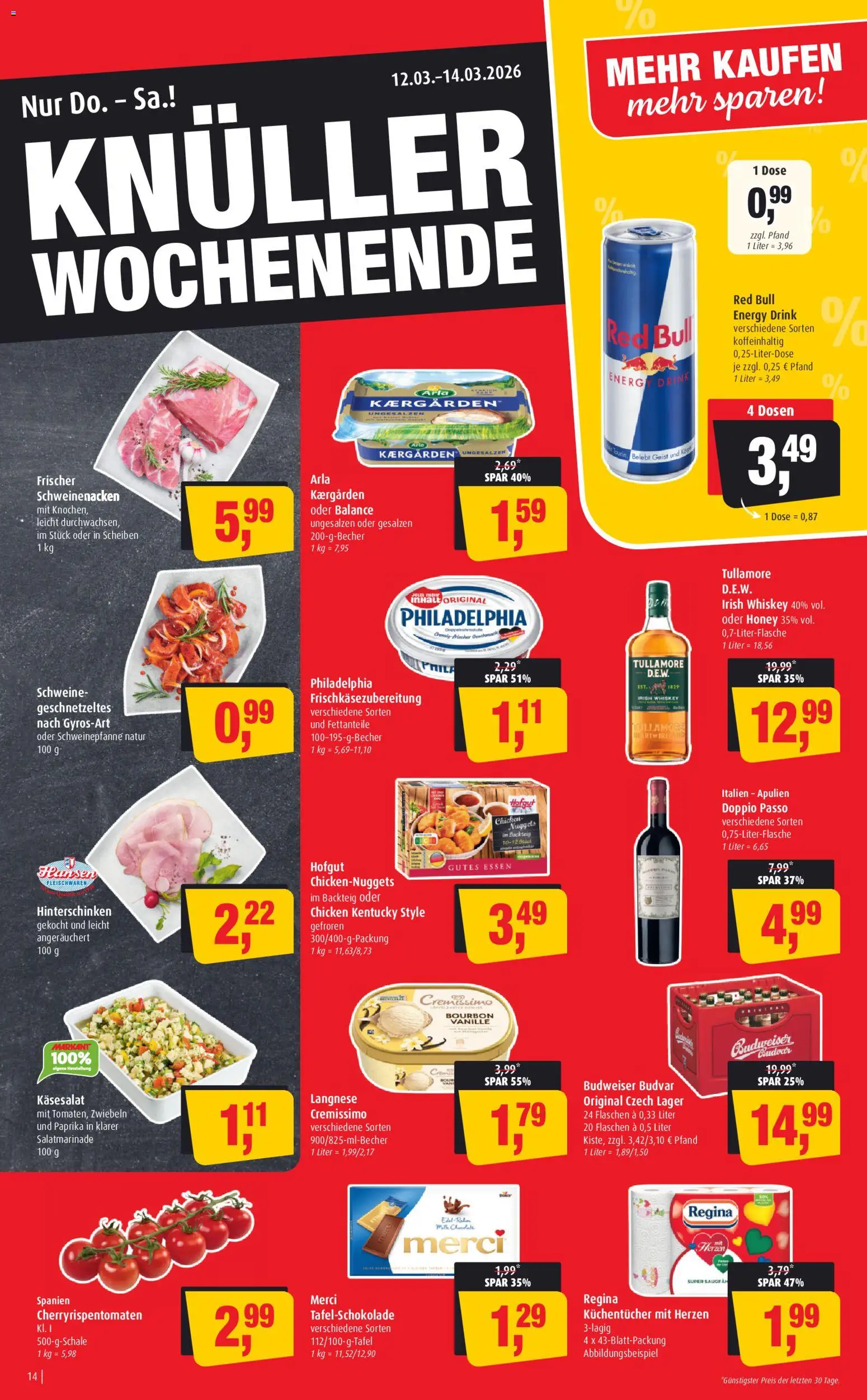 Markant Prospekt 	 – gültig ab 09.03.2026 | Seite: 14 | Produkte: Cremissimo, Energy, Schweinenacken, Doppio Passo