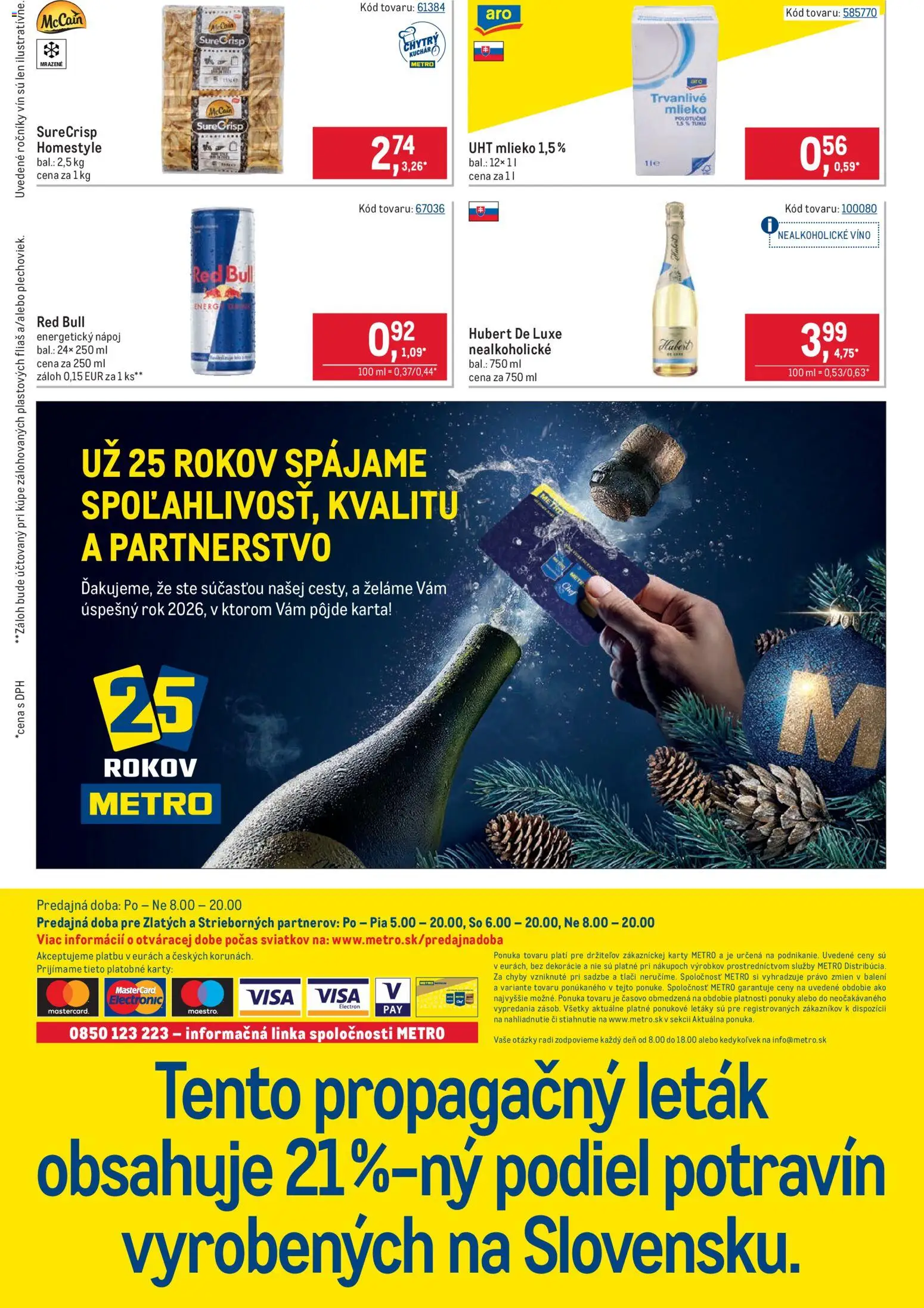 Nové Metro akcie – leták je platný od 10.12.2025 | Strana: 32 | Produkty: Mlieko, Nealkoholické víno, Trvanlivé mlieko, Energetický nápoj
