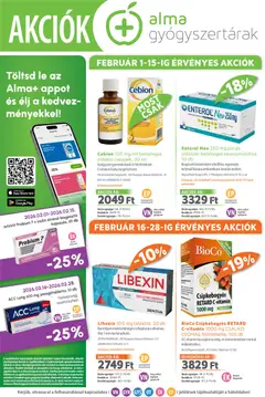 Alma Gyógyszertárak Akciós újság - amely érvényes a következő dátumtól: 01.02.2026