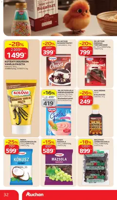 Auchan akciós újság - amely érvényes a következő dátumtól: 26.03.2026 | Oldal: 32 | Termékek: Meggy, Kokusz, Bourbon, Tortabevonó