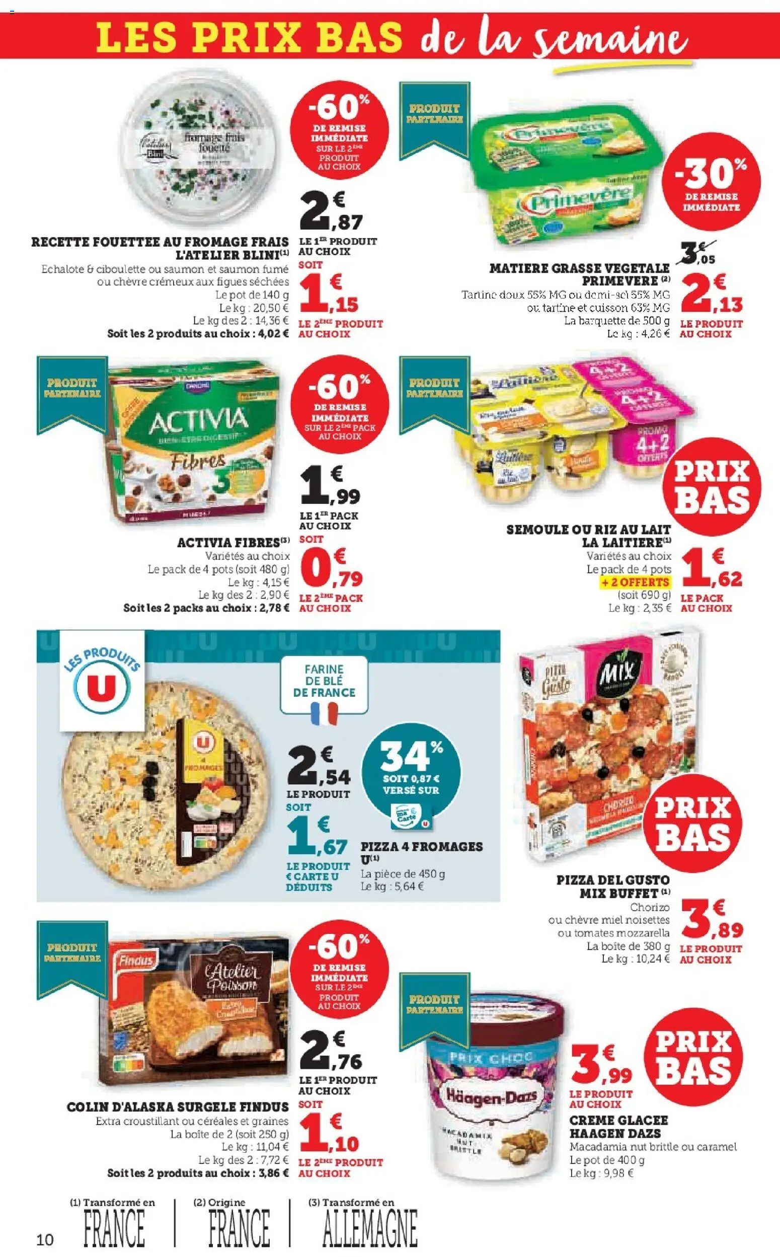 {H1} | Page: 10 | Produits: Farine, Miel, Semoule, Pizza