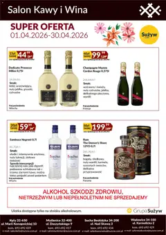 Pogląd oferty "Sużyw gazetka - Salon kawy i wina" - ważna od 01.04.2026 | Strona: 4 | Produkty: Champagne, Alkohol, Prosecco