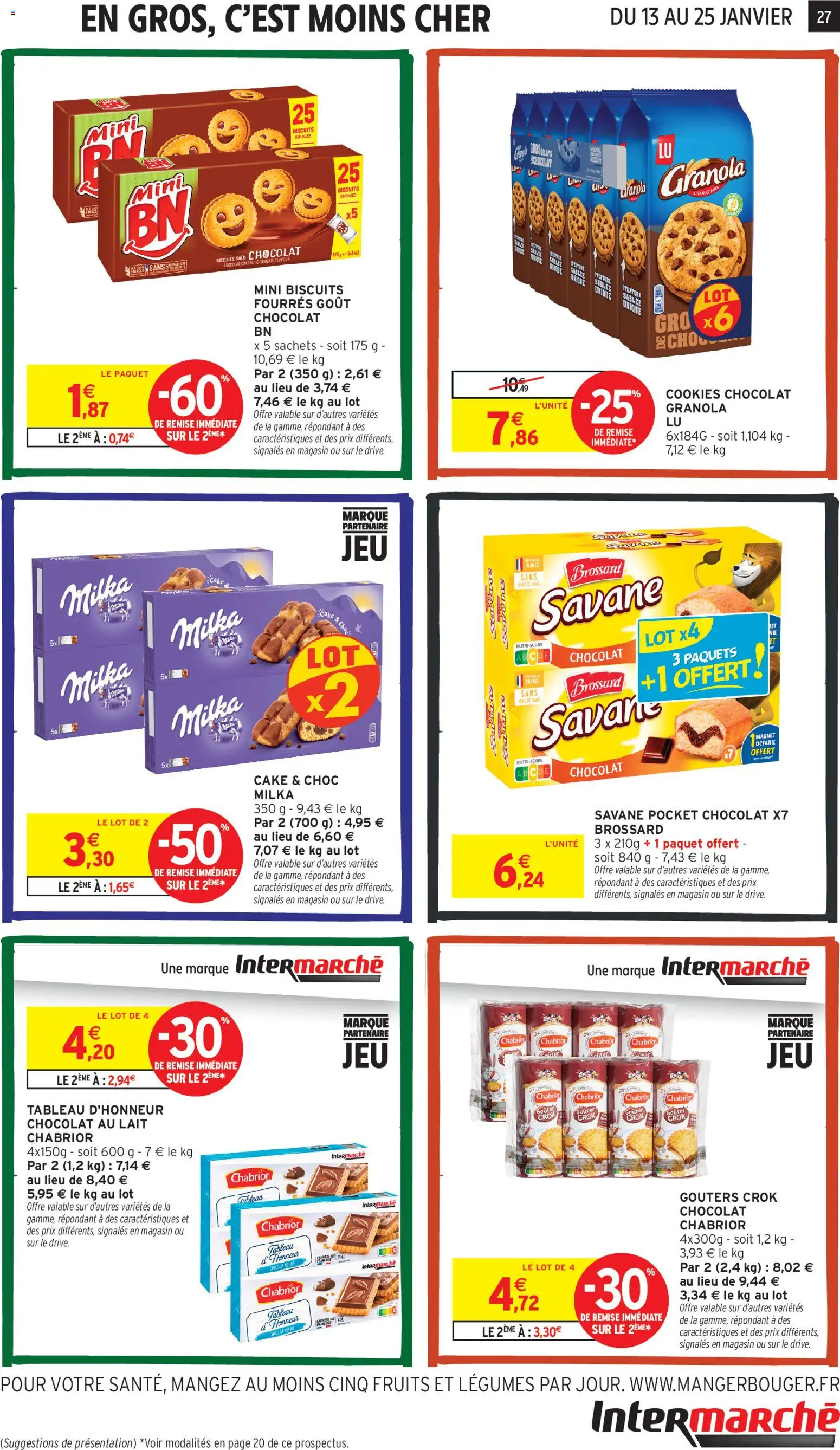 {H1} | Page: 27 | Produits: Cookies, Lait, Chocolat, Granola