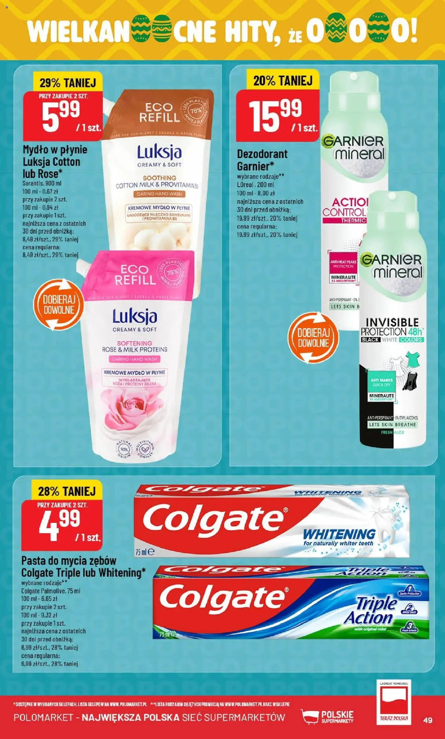 POLOmarket gazetka od 04.03.2026 | Strona: 49 | Produkty: Mydło w płynie, Mleka, Mydło, Dezodorant