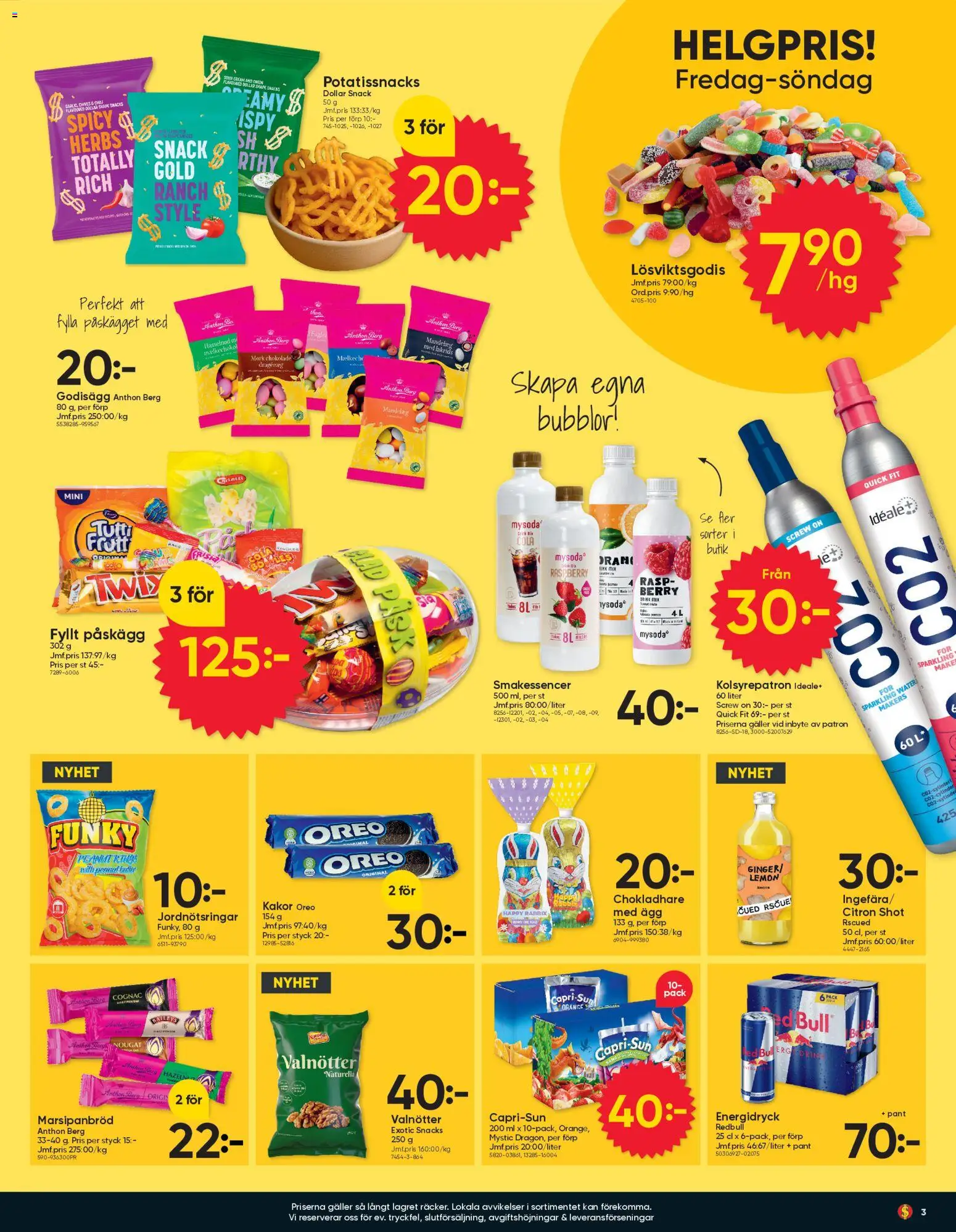 Dollar Store reklamblad aktuell från 02.03.2026 | Sida: 3 | Produkter: Galler, Energidryck, Kolsyrepatron, Citron