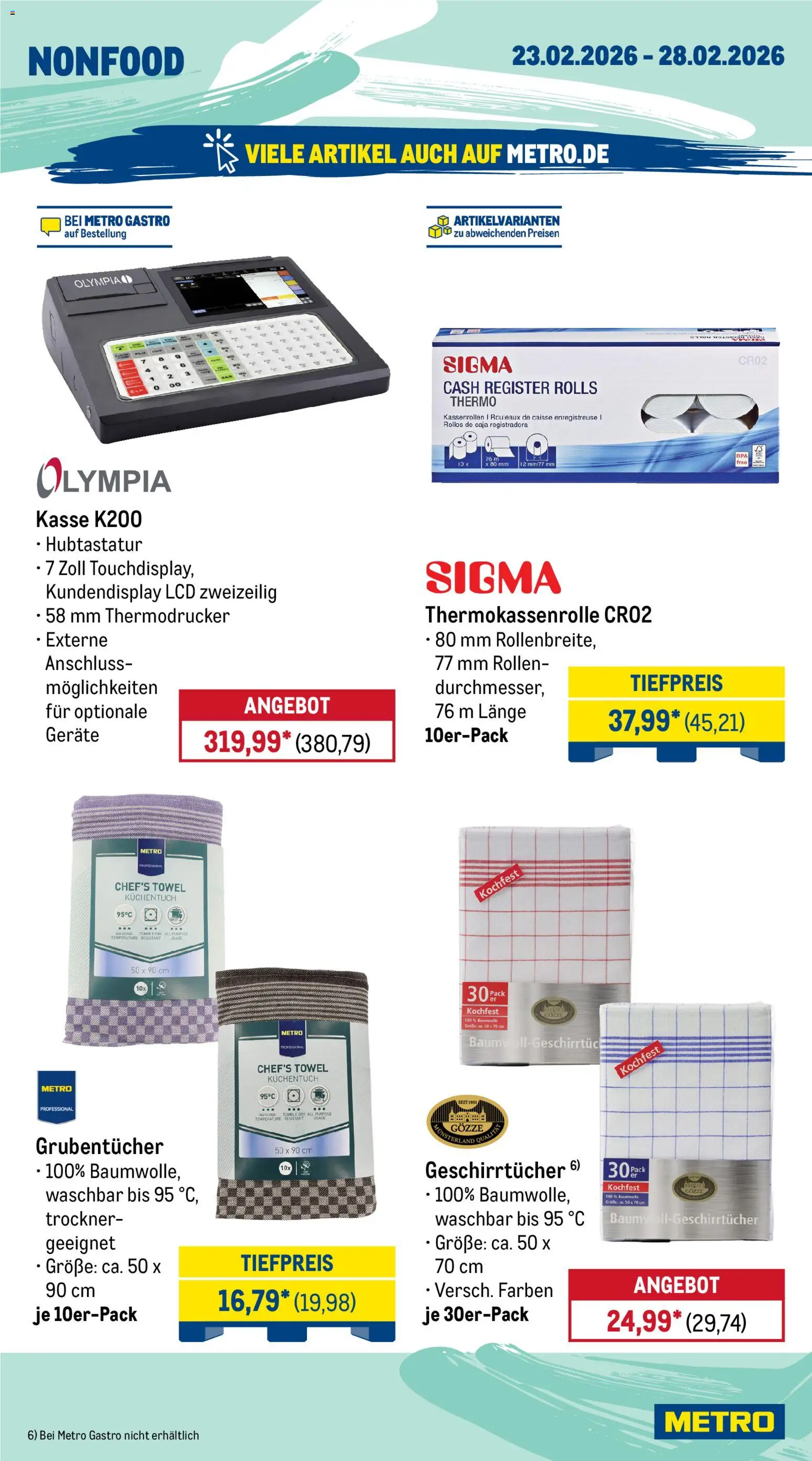 Metro Wochen-Angebote Gastro – gültig ab 23.02.2026 | Seite: 21 | Produkte: Trockner