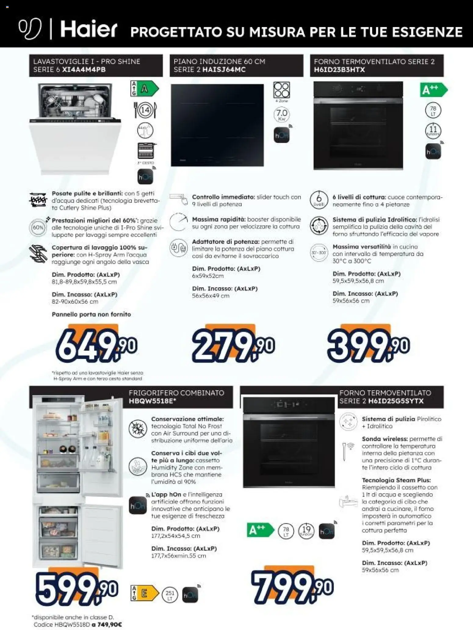 Volantino Unieuro del 20.11.2025 | Pagina: 4 | Prodotti: Tè, Frigorifero, Forno, Frigorifero combinato