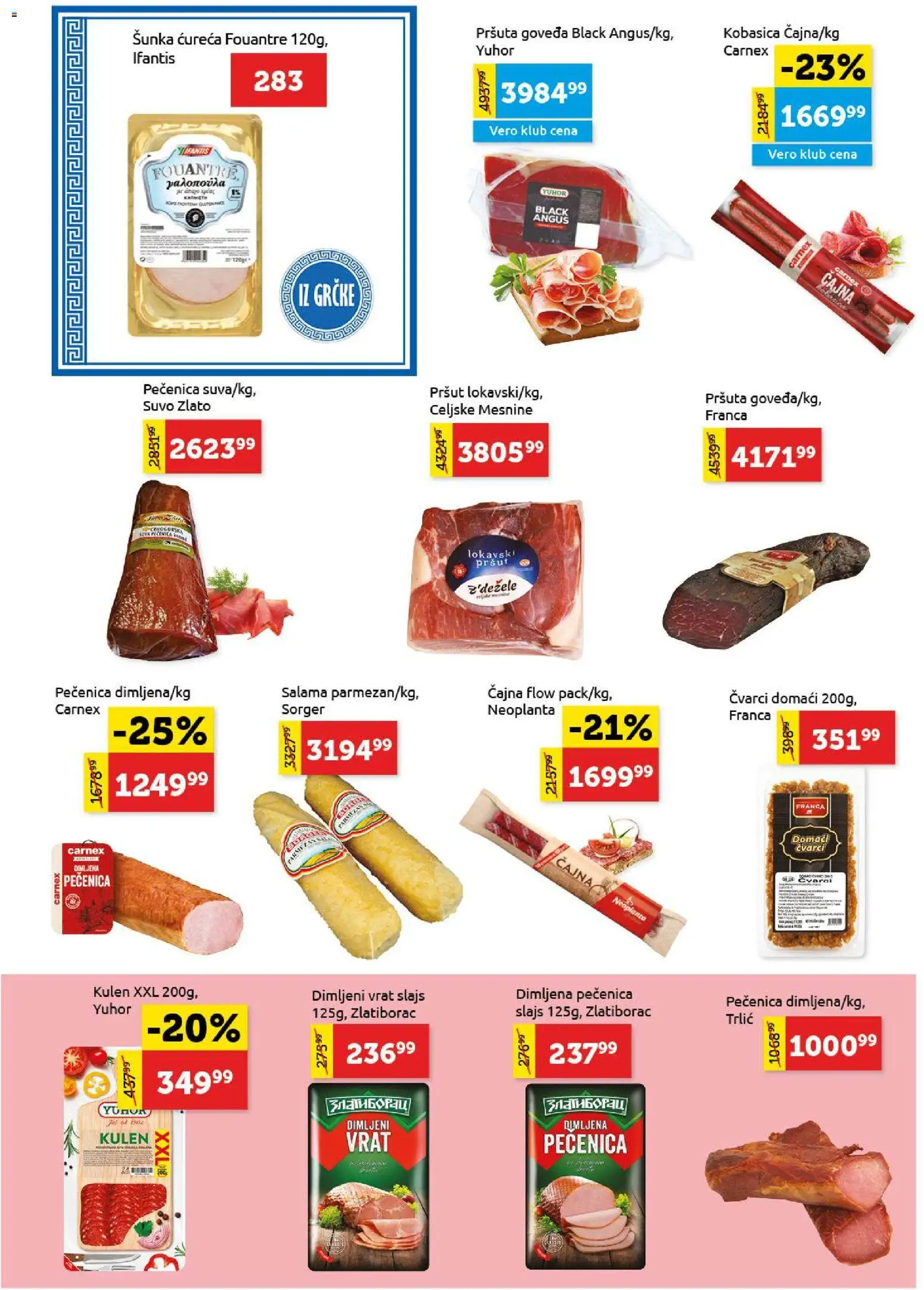 SuperVERO katalog - važi od 08.01.2026 | Strana: 4 | Proizvode: Pršut, Čvarci, Kulen, Dimljeni vrat