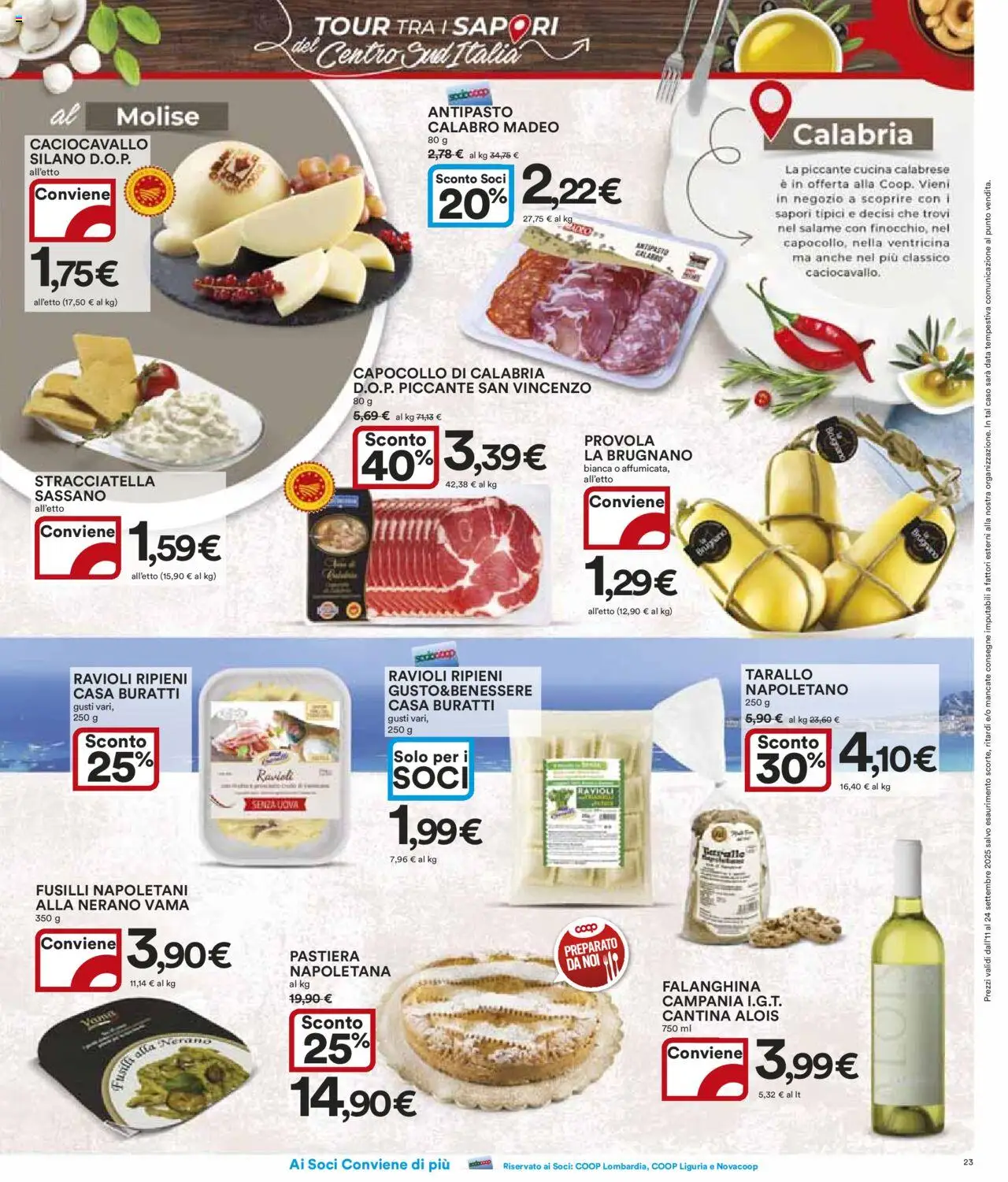Volantino Ipercoop del 11.09.2025 | Pagina: 23 | Prodotti: Salame, Fusilli, Ravioli, Provola