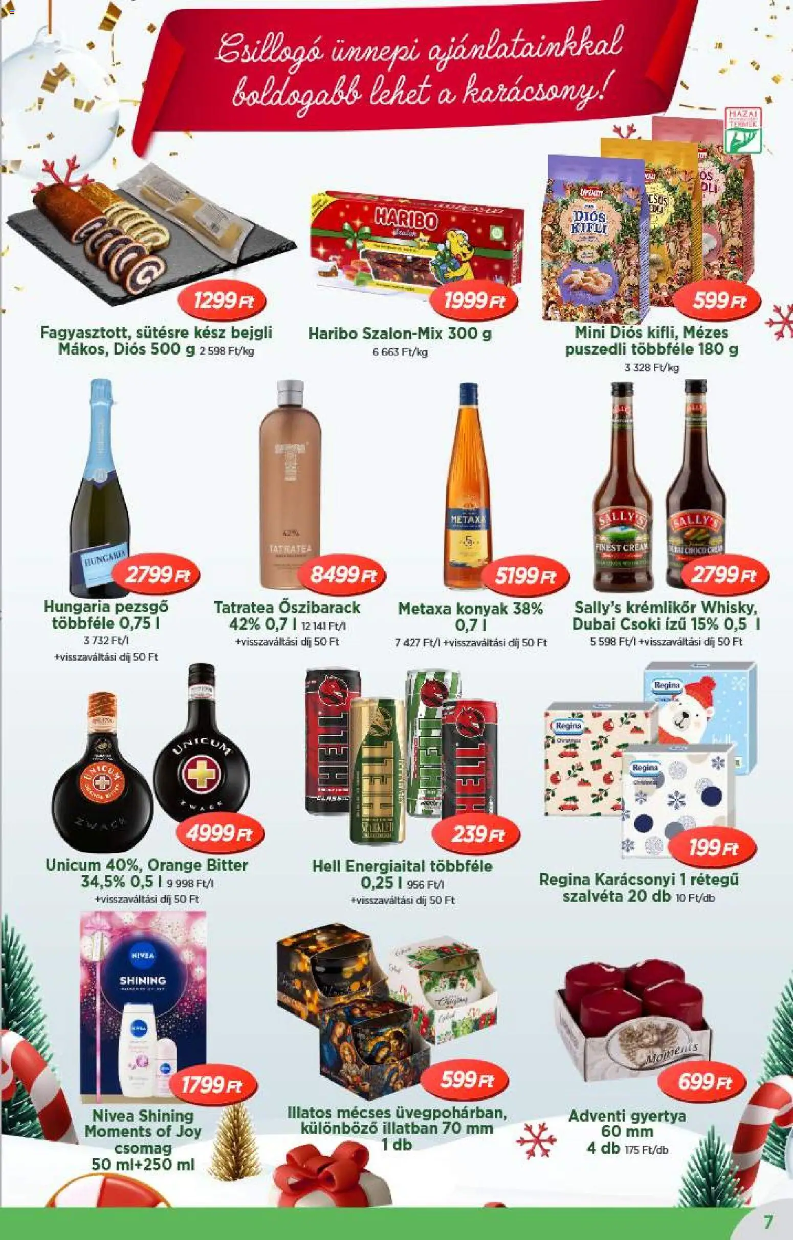 Reál akciós ujság - amely érvényes a következő dátumtól: 26.11.2025 | Oldal: 7 | Termékek: Kifli, Krémlikőr, Puszedli, Mécses