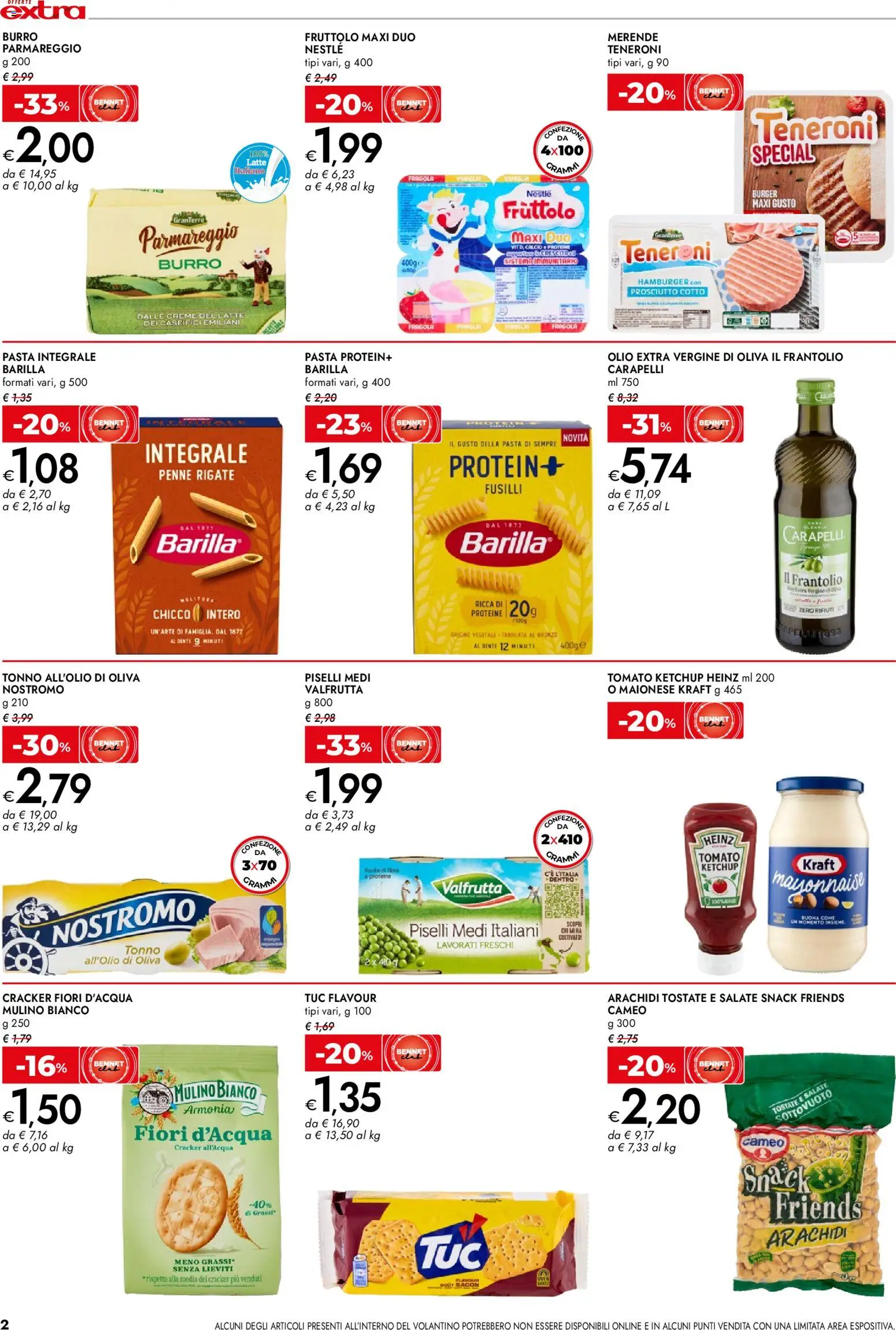 Volantino bennet del 12.02.2026 | Pagina: 2 | Prodotti: Burro, Fusilli, Olio extra vergine, Hamburger