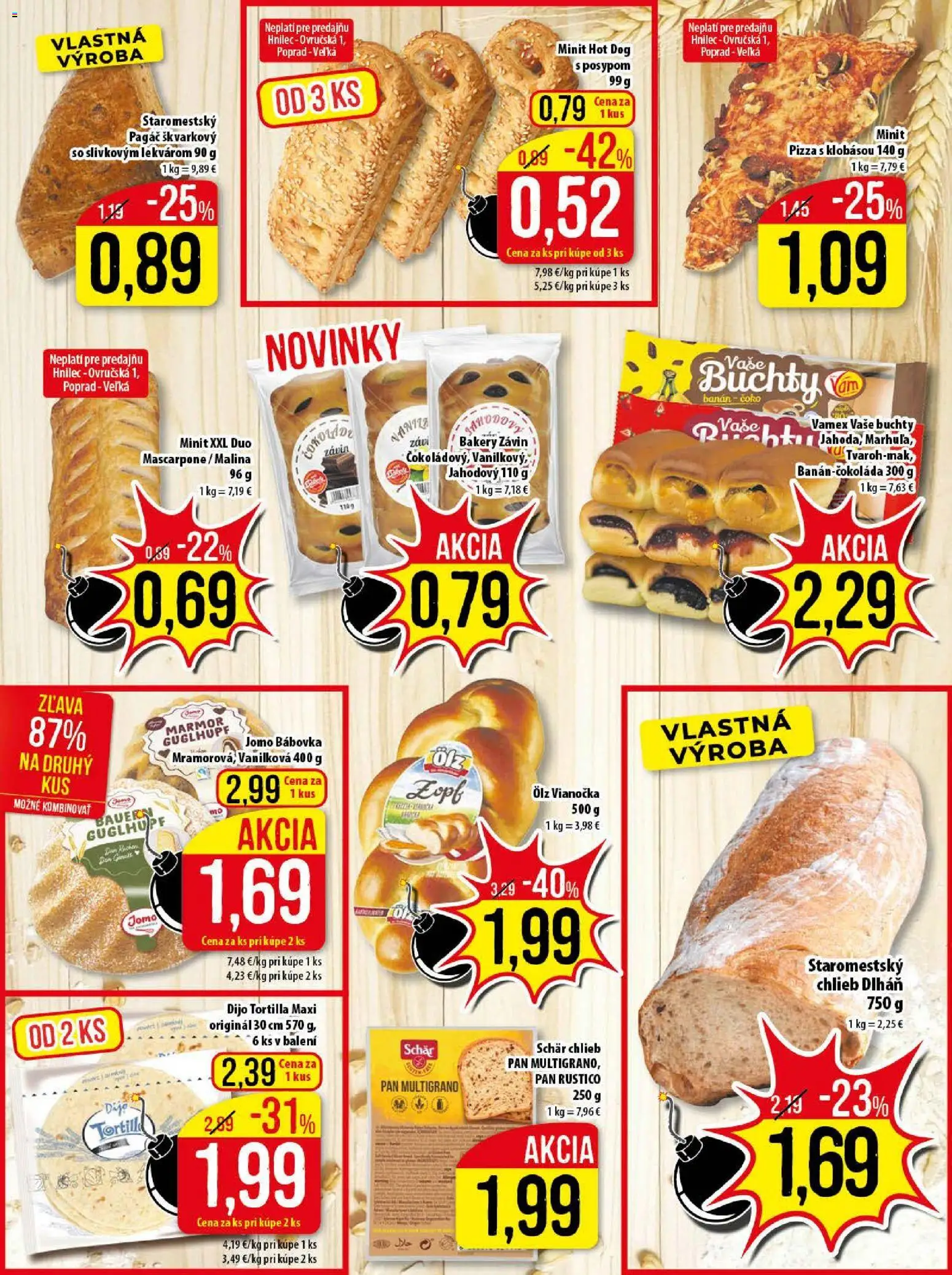 Nové Klas akcie – leták je platný od 05.01.2026 | Strana: 7 | Produkty: Pizza, Vianočka, Závin, Mascarpone
