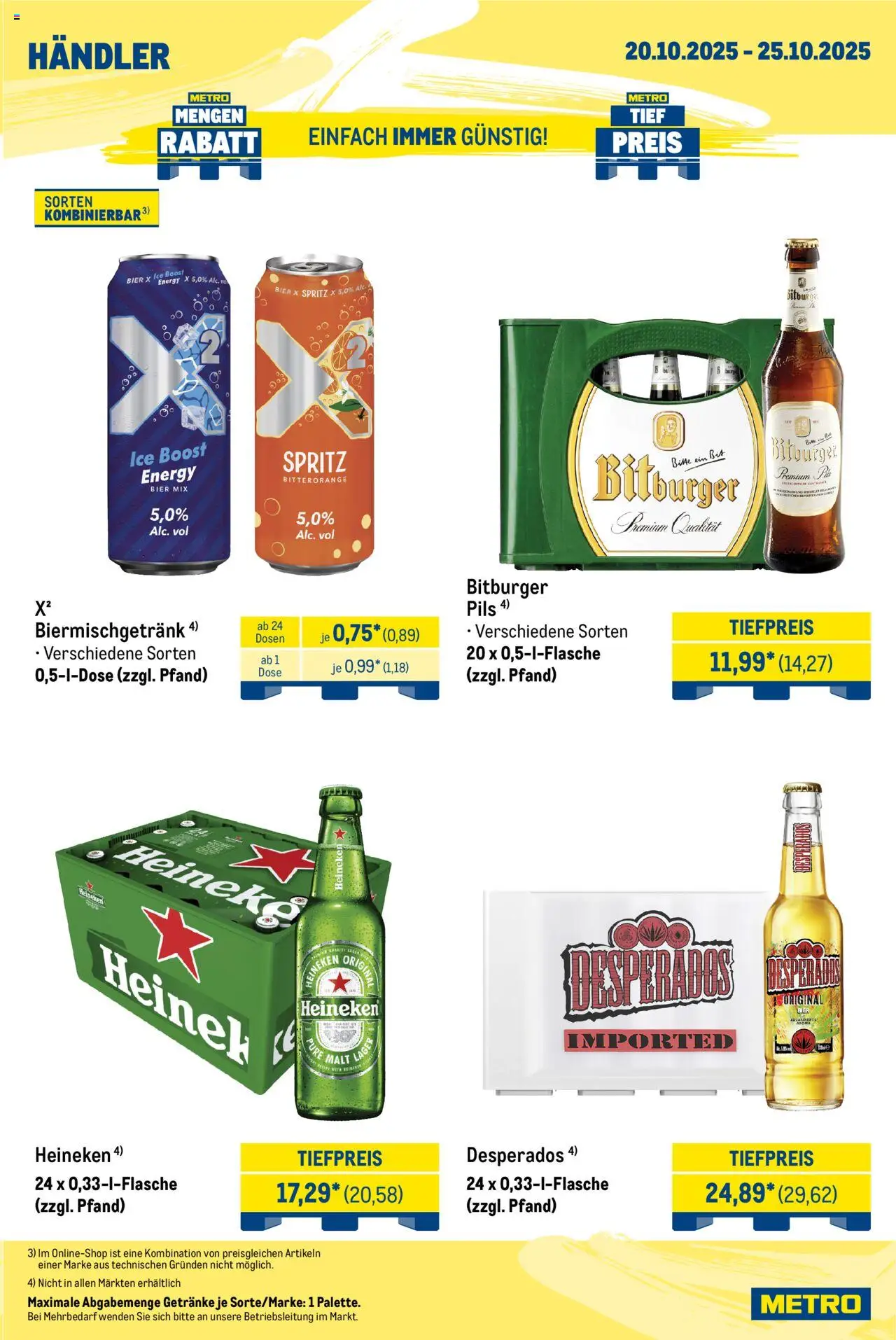 Metro  Wochen-Angebote Händler – gültig ab 20.10.2025 | Seite: 5 | Produkte: Energy, Bier, Pils, Desperados