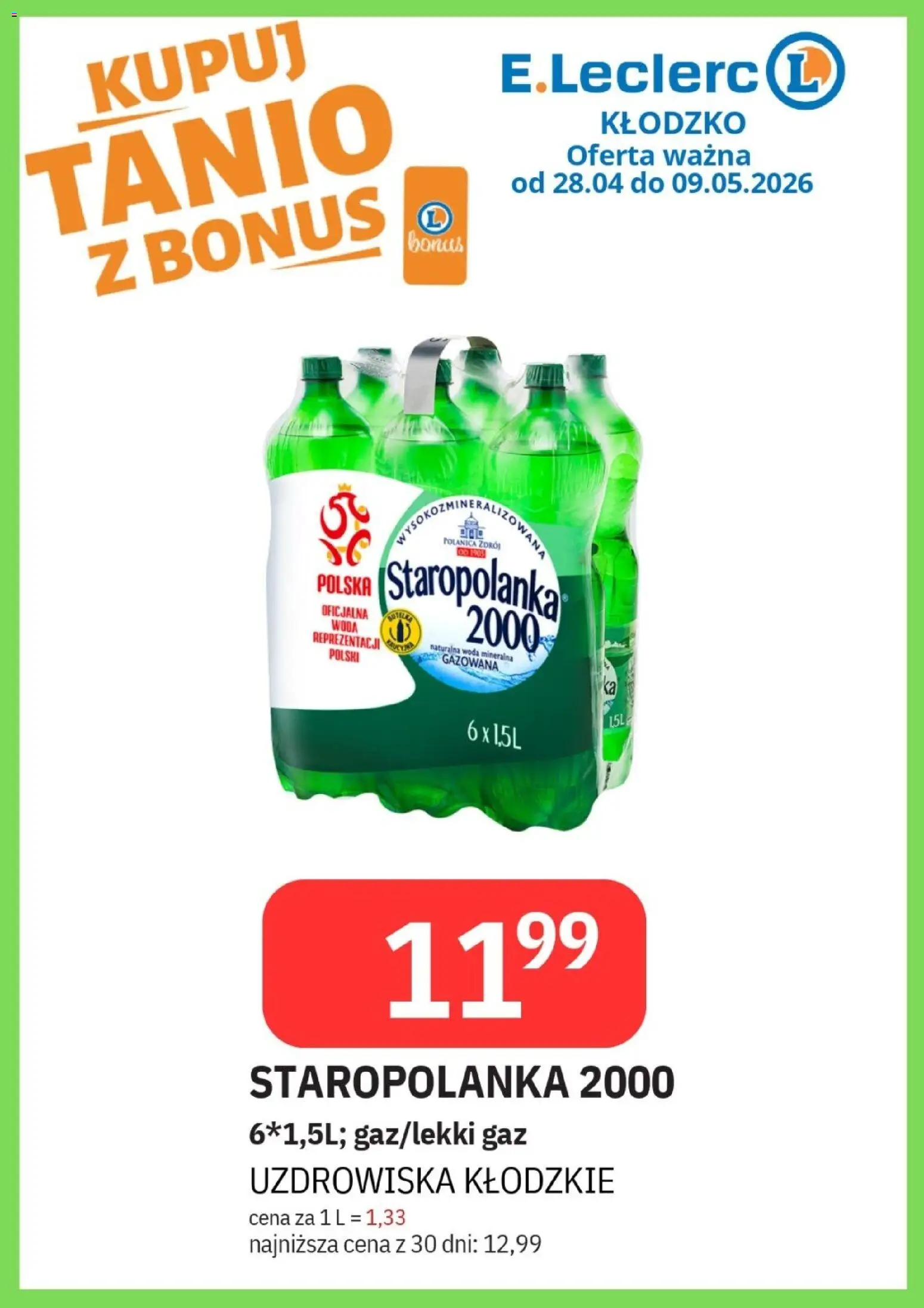 E.Leclerc gazetka - Kłodzko od 28.04.2026 | Strona: 44 | Produkty: Woda