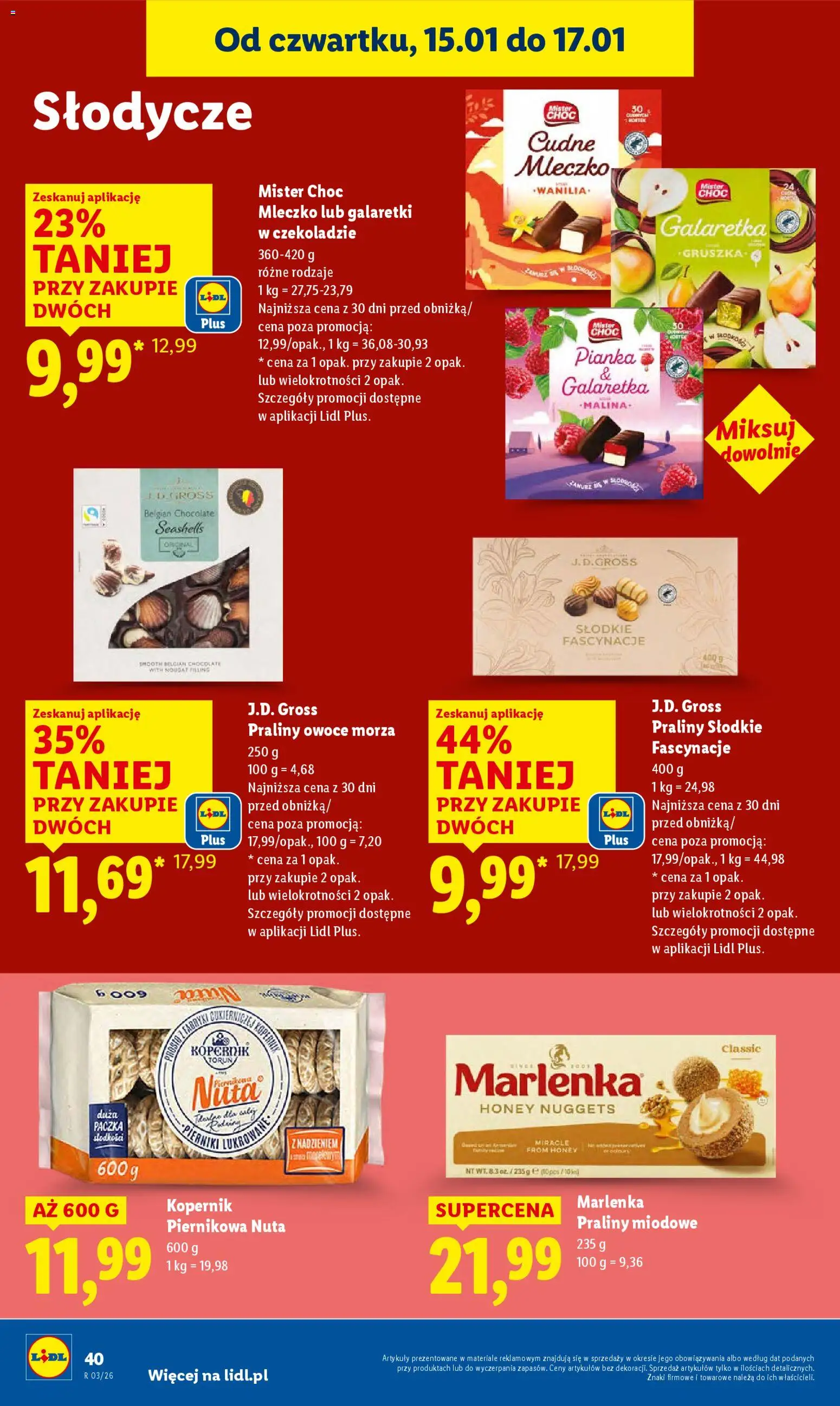 Lidl Gazetka od 15.01.2026 | Strona: 40 | Produkty: Malina, Galaretki, Owoce, Owoce morza