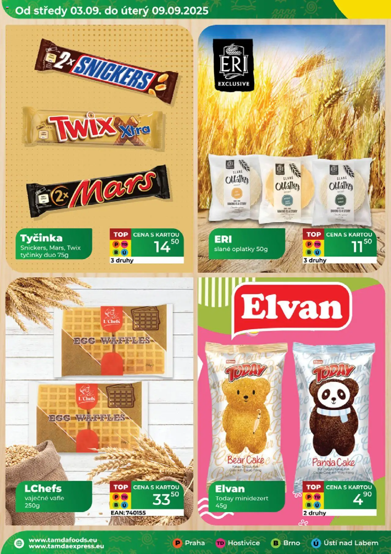 Tamda Foods leták od 03.09.2025 | Strana: 8 | Produkty: Twix, Vafle, Kakao, Oplatky