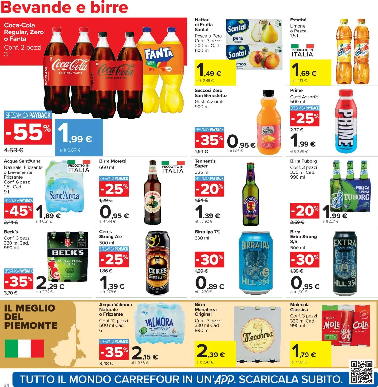 Volantino Carrefour del 24.03.2026 | Pagina: 24 | Prodotti: Birra, Frutta, Ceres, Fanta