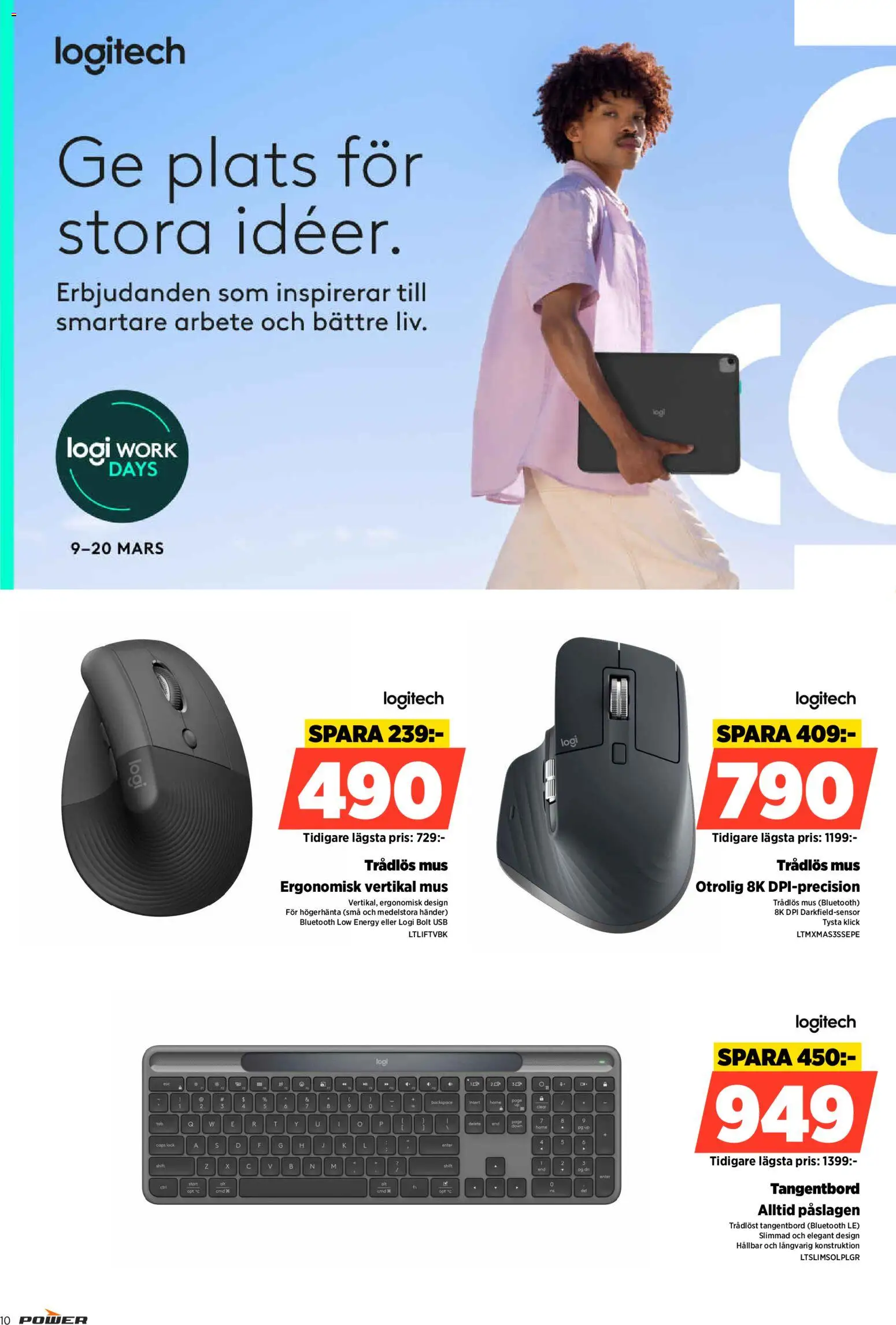 Power reklamblad aktuell från 09.03.2026 | Sida: 10 | Produkter: Mus, Tangentbord, USB
