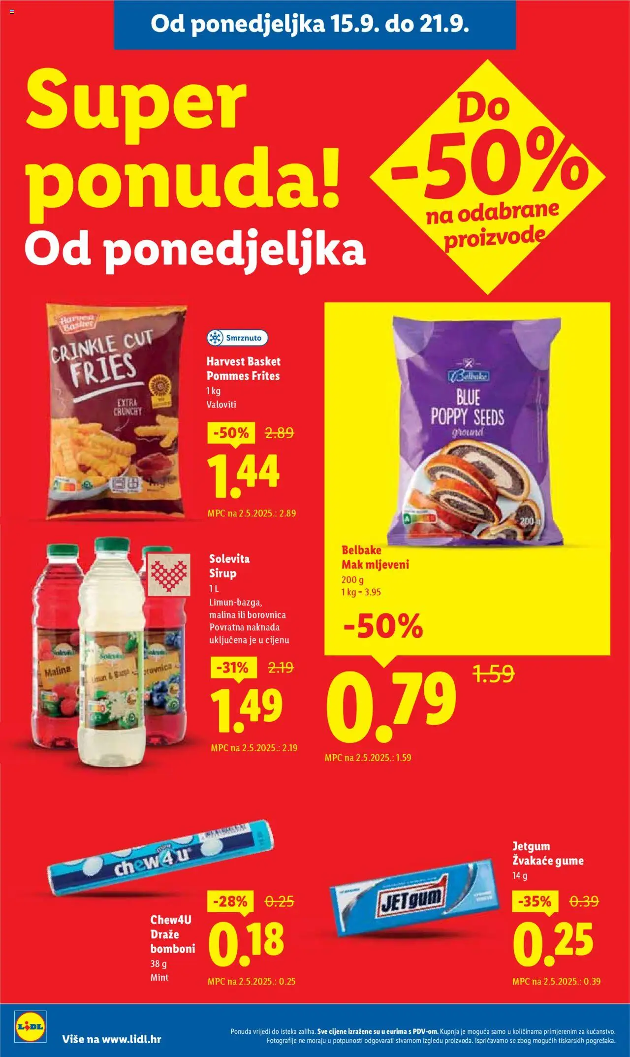 Lidl katalog | vrijedi od 15.09.2025 | Stranica: 8 | Proizvodi: Žvakaće gume, Borovnica, Sirup, Mak