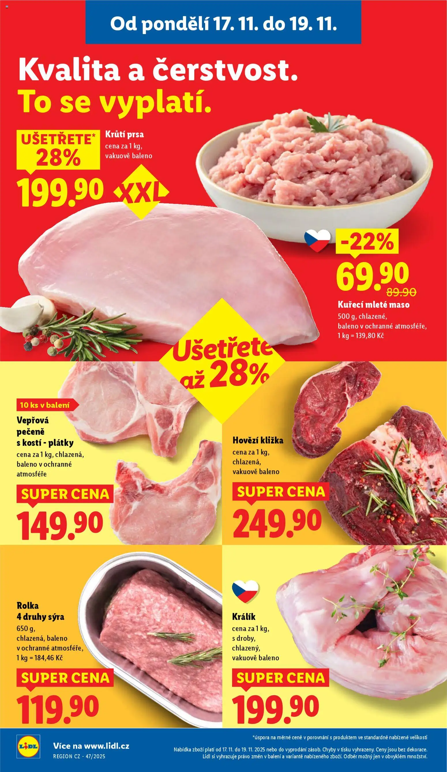 Lidl Black Friday od 17.11.2025 | Strana: 12 | Produkty: Králík, Vepřová pečeně, Kuřecí mleté maso, Mleté maso