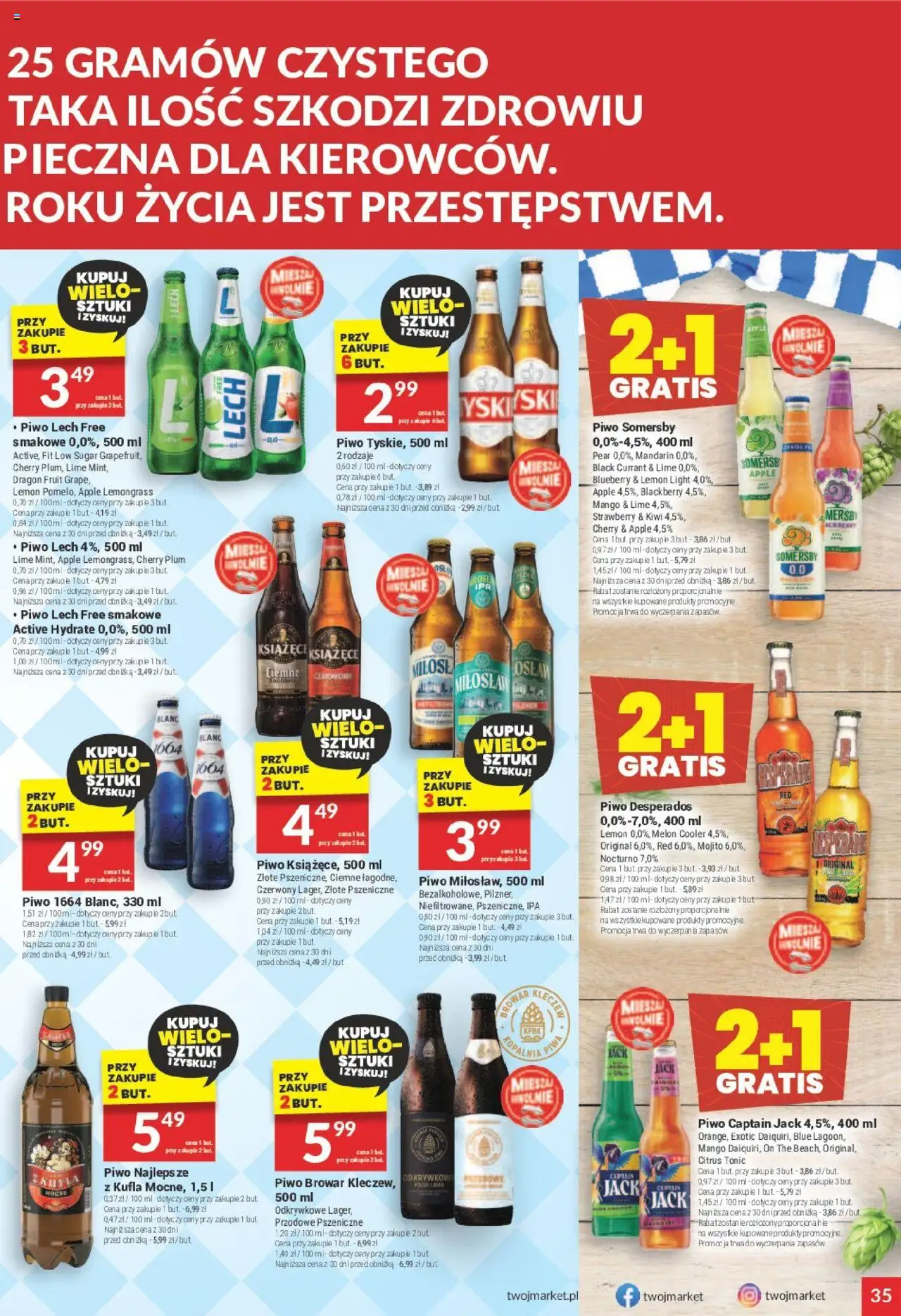 Twój Market Gazetka od 15.10.2025 | Strona: 35 | Produkty: Melon, Piwo Somersby, Piwo Desperados, Somersby
