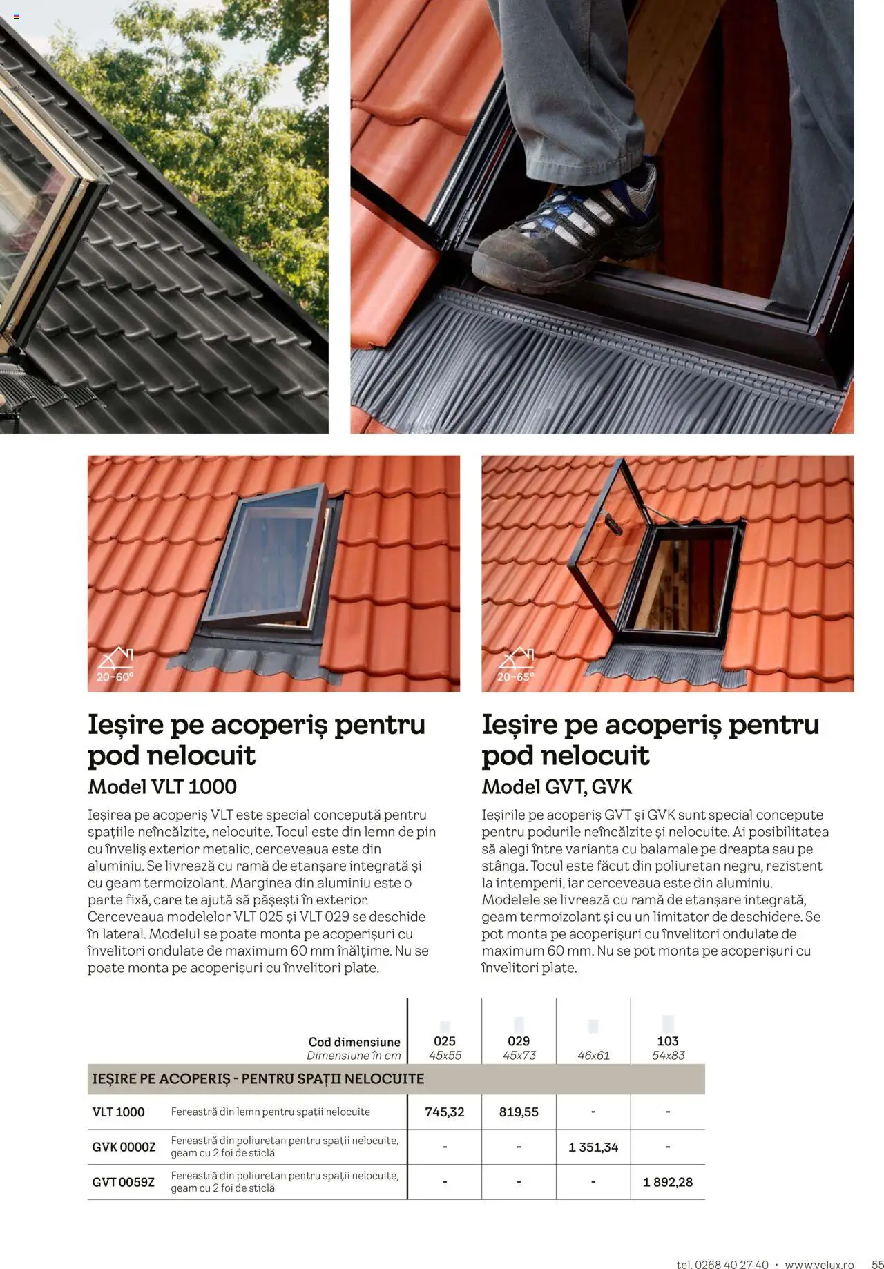 Noul catalog Velux – valabil de la 25.02.2025 | Pagină: 55 | Produse: Fereastră
