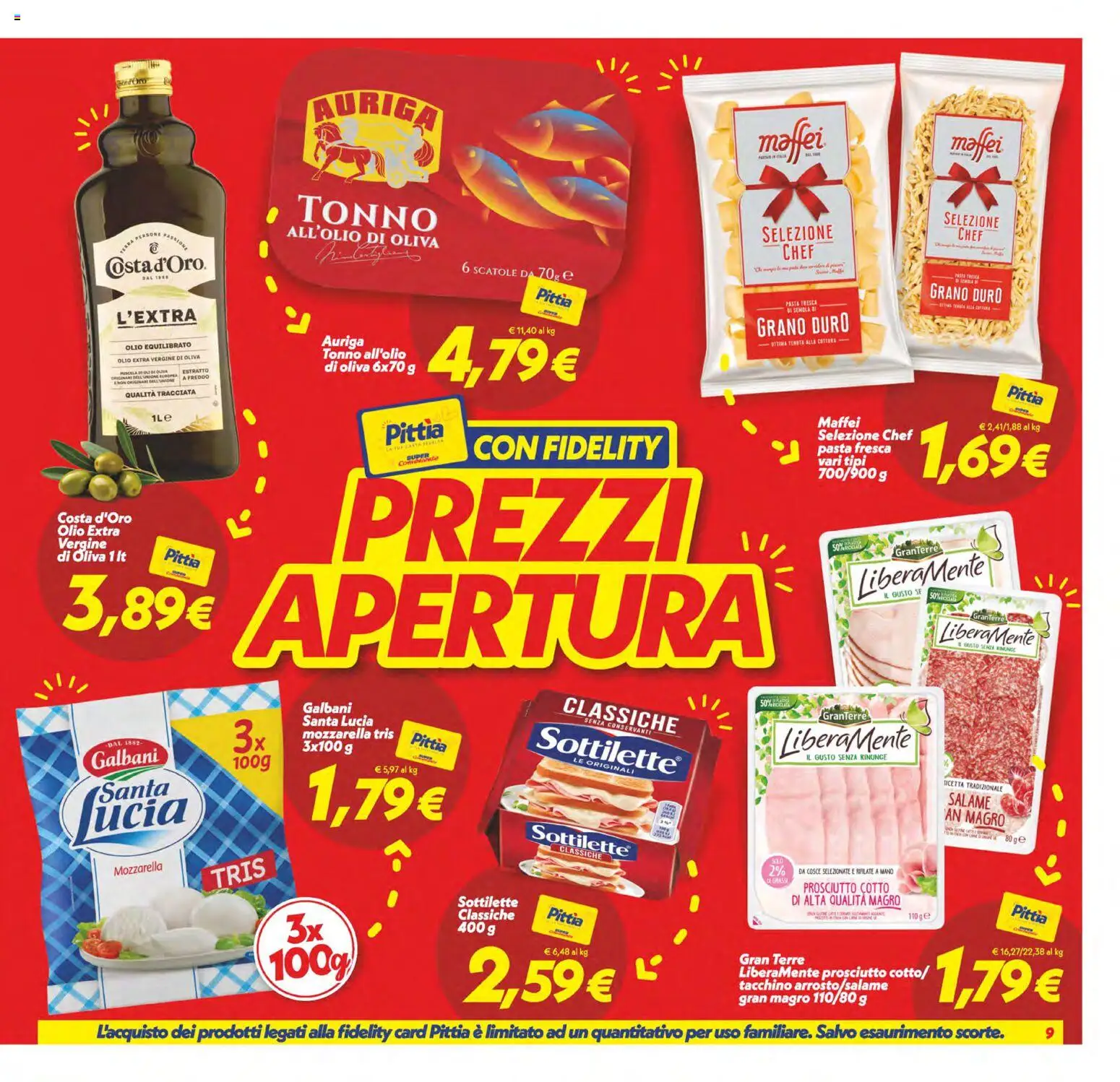 Volantino SuperConveniente del 23.01.2026 | Pagina: 9 | Prodotti: Mozzarella, Olio, Pasta, Tonno