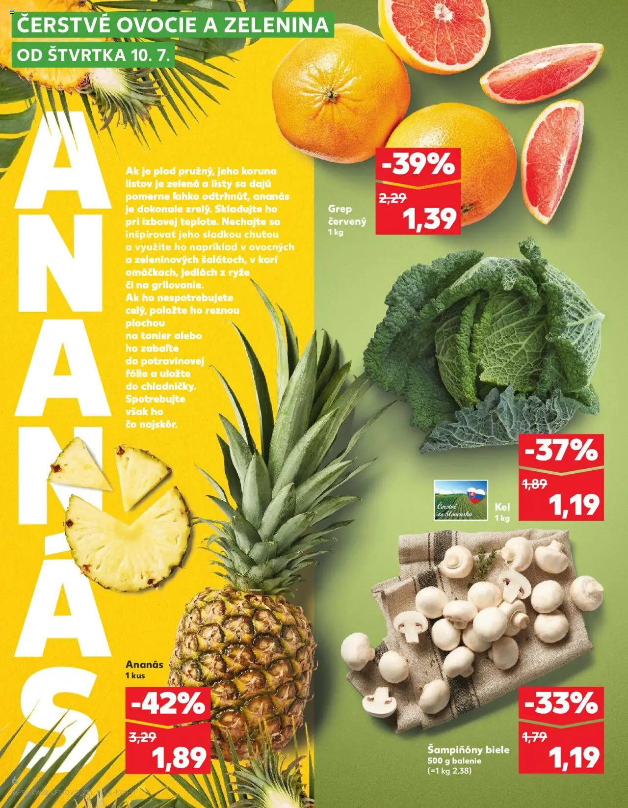 Kaufland Partizánske │ platný od 10.07.2025 | Strana: 6 | Produkty: Kel, Ananás, Grep, Ovocie