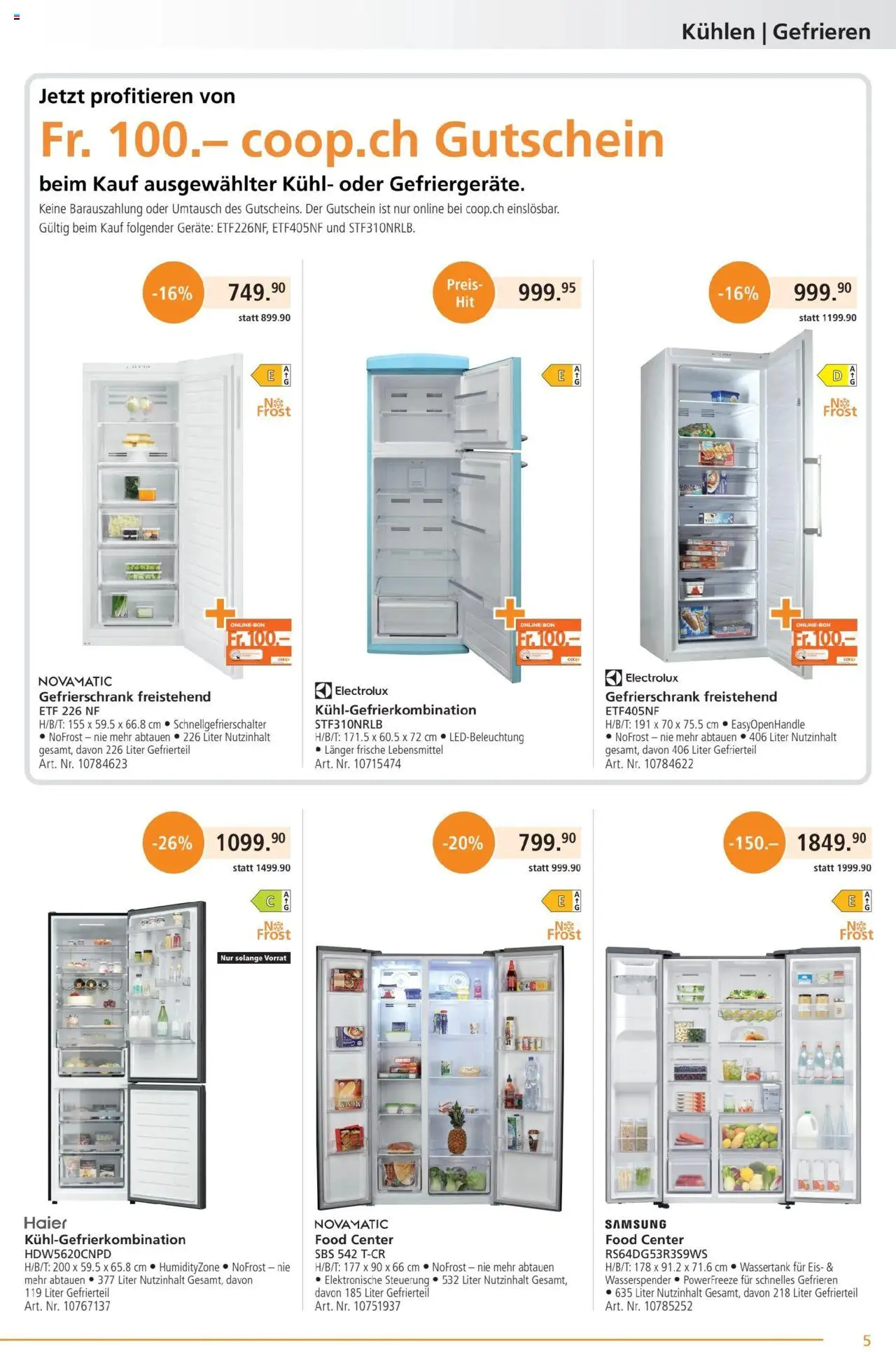 Fust Aktionen ab 26.05.2025 | Seite: 5 | Produkte: Eis, Kühlgefrierkombination, Samsung, Gefrierschrank