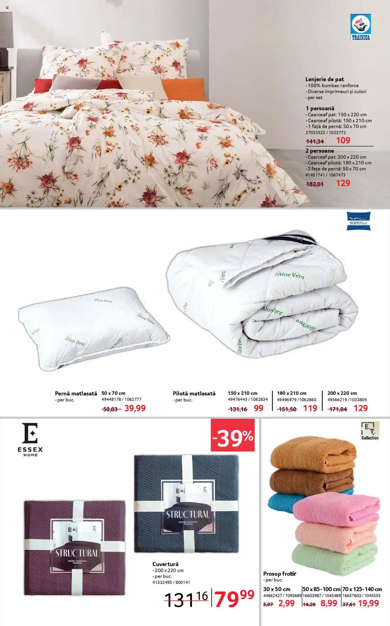 Noul catalog Selgros – valabil de la 19.09.2025 | Pagină: 10 | Produse: Aloe vera, Lenjerie de pat, Pernă, Pilotă