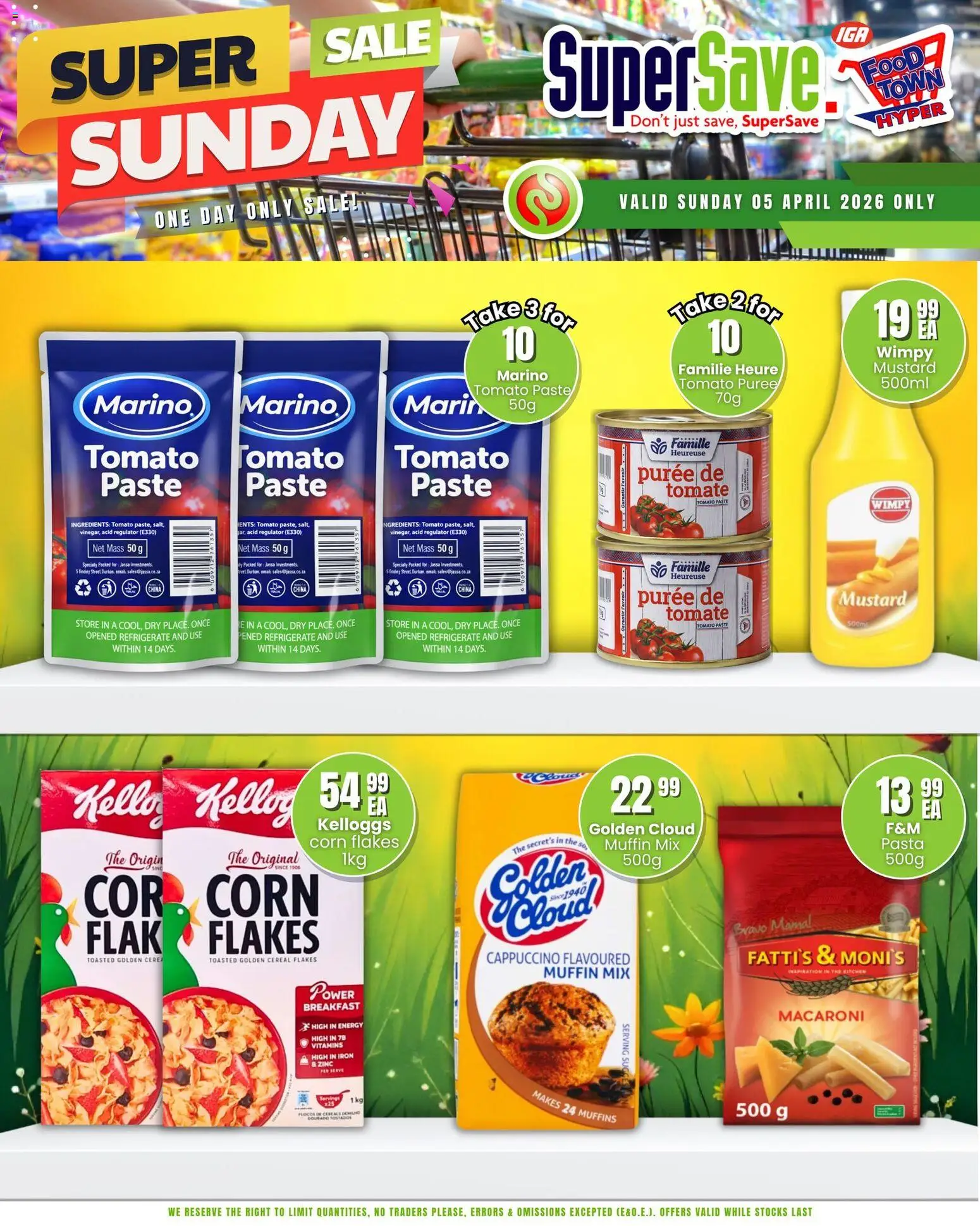 New Super Save catalogue – valid from 05.04.2026 | Page: 4 | Products: Vitamins, Pasta, Mustard, Flakes