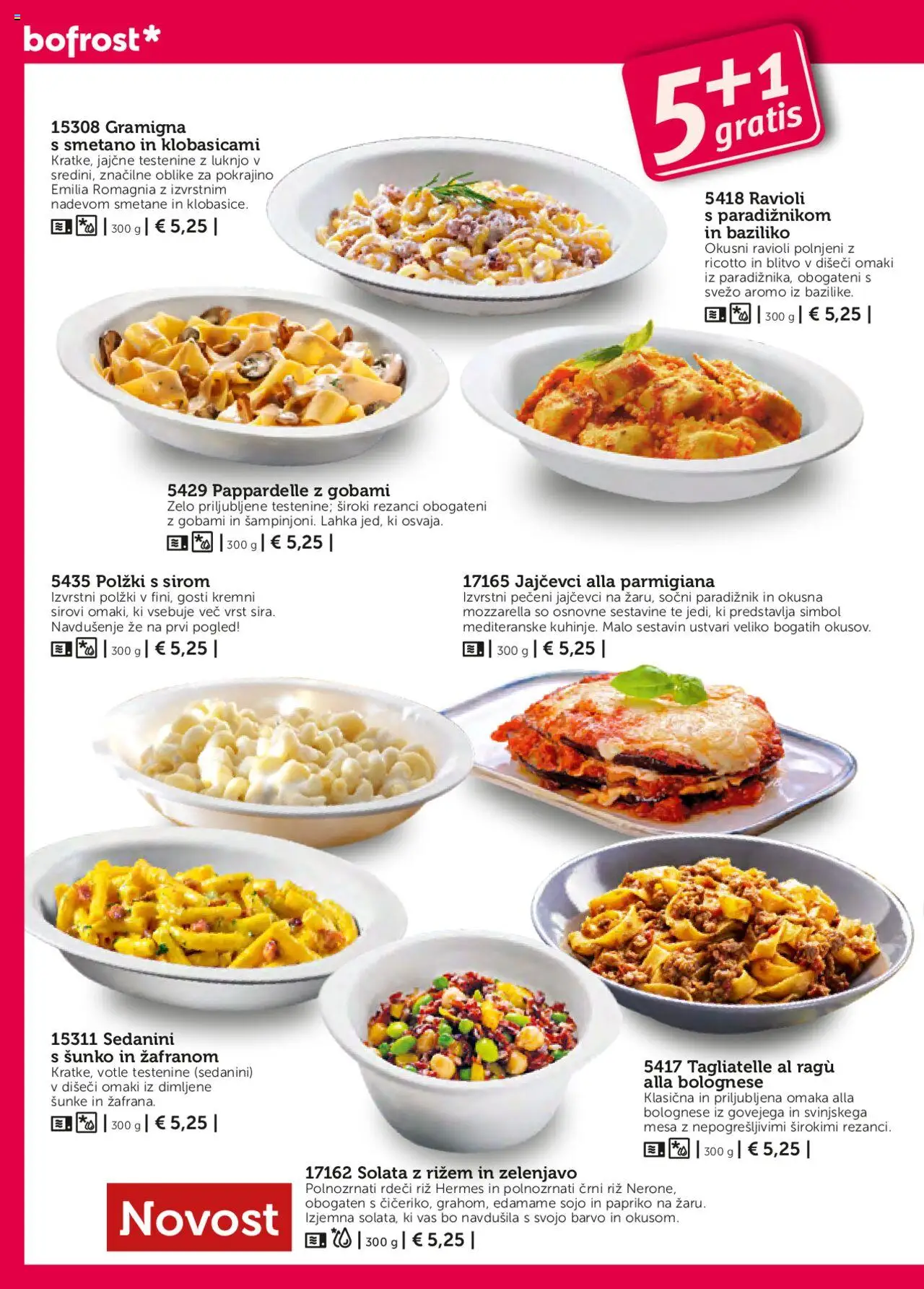Novi Bofrost katalog ponudbe – veljaven od 01.05.2025 | Stran: 42 | Izdelki: Rezanci, Paradiznik, Riz, Solata