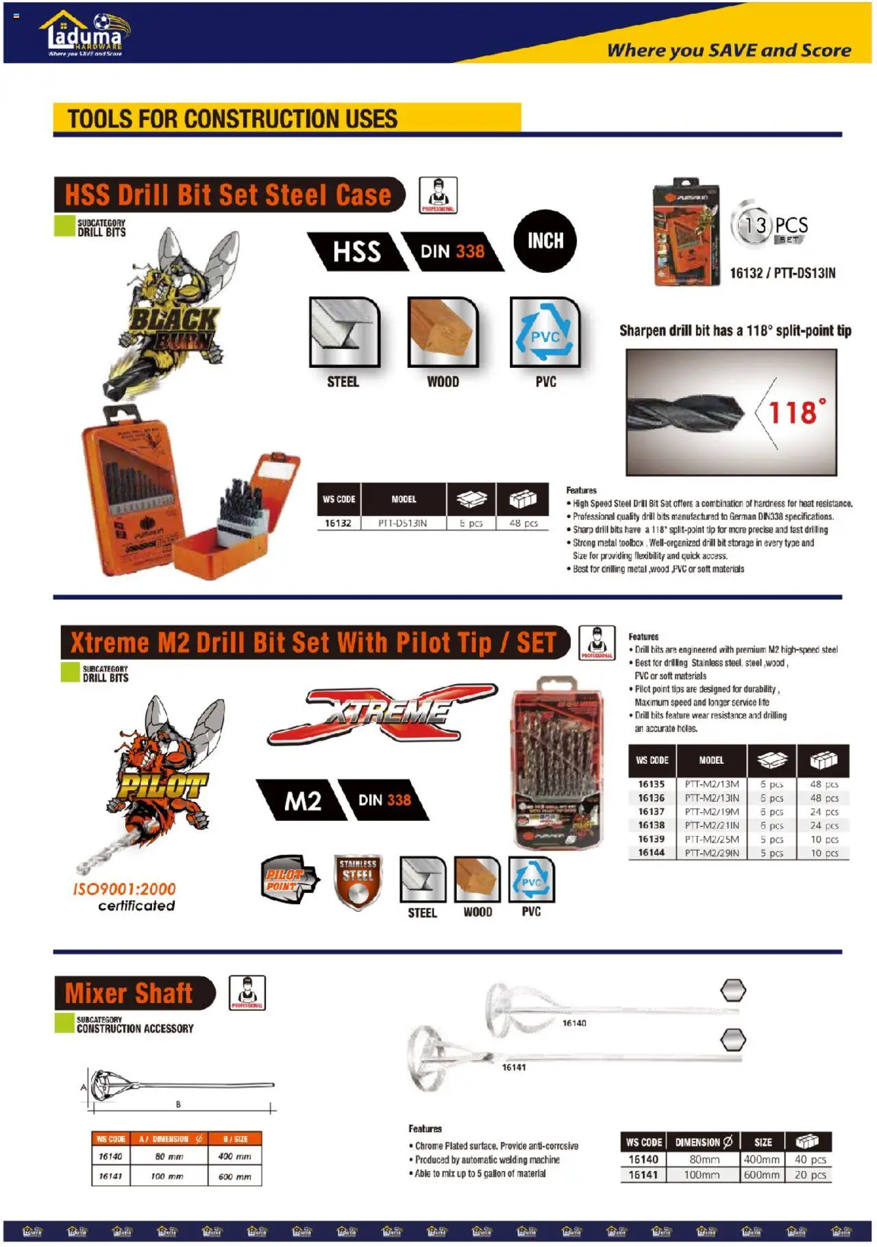New Laduma Hardware catalogue – valid from 01.06.2024 | Page: 4 | Products: Case, Mixer, Drill