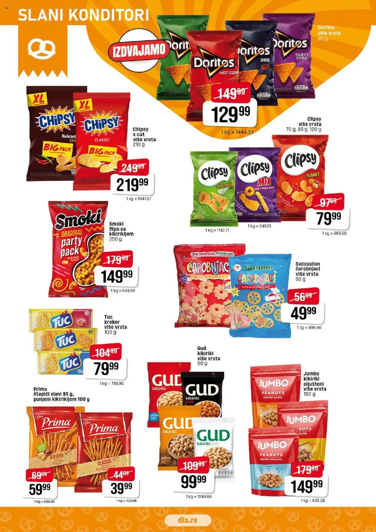DIS katalog - važi od 14.08.2025 | Strana: 14 | Proizvode: Kikiriki, Doritos