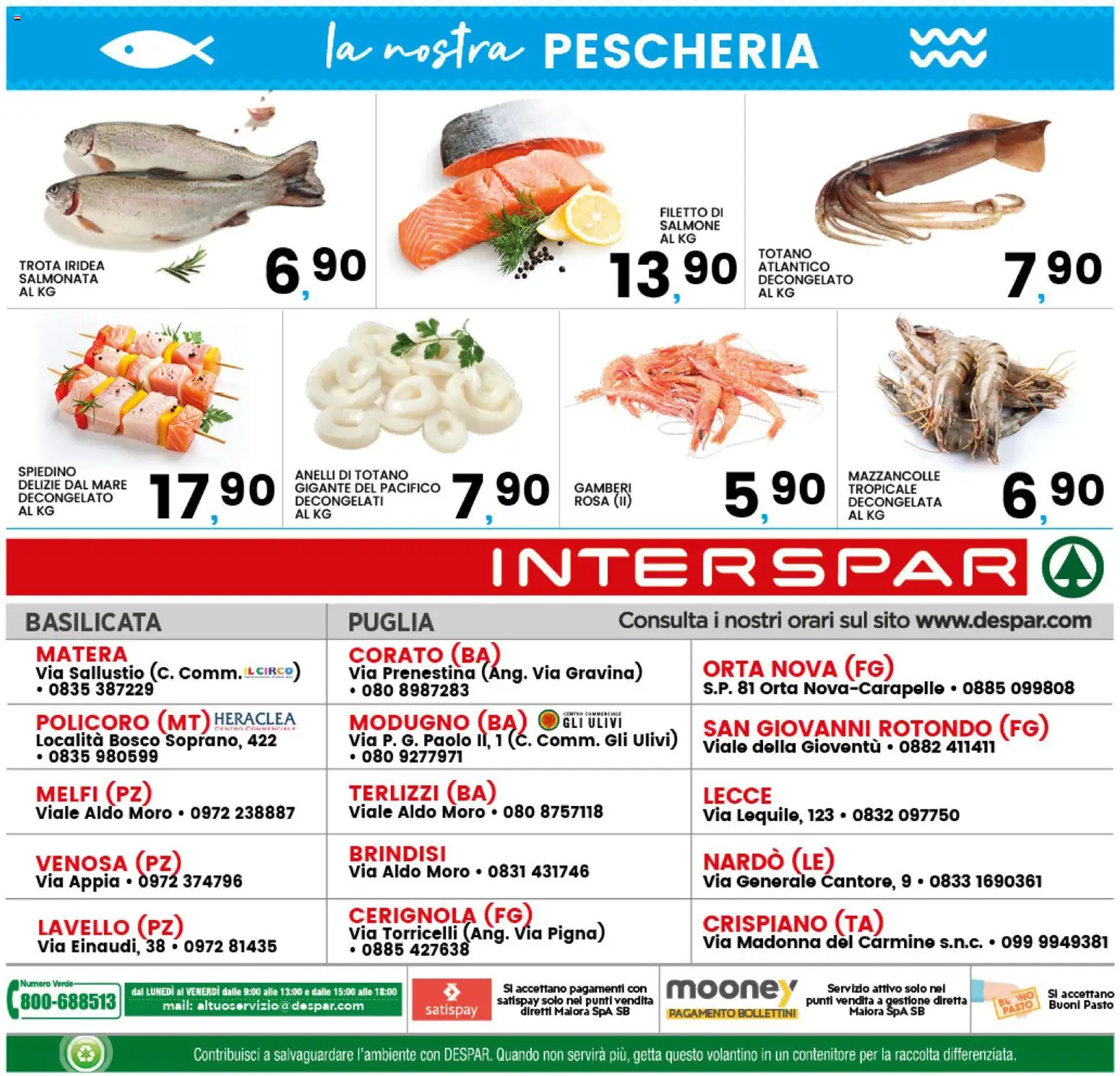 Volantino Interspar del 09.04.2026 | Pagina: 20 | Prodotti: Mazzancolle, Trota, Lavello, Contenitore