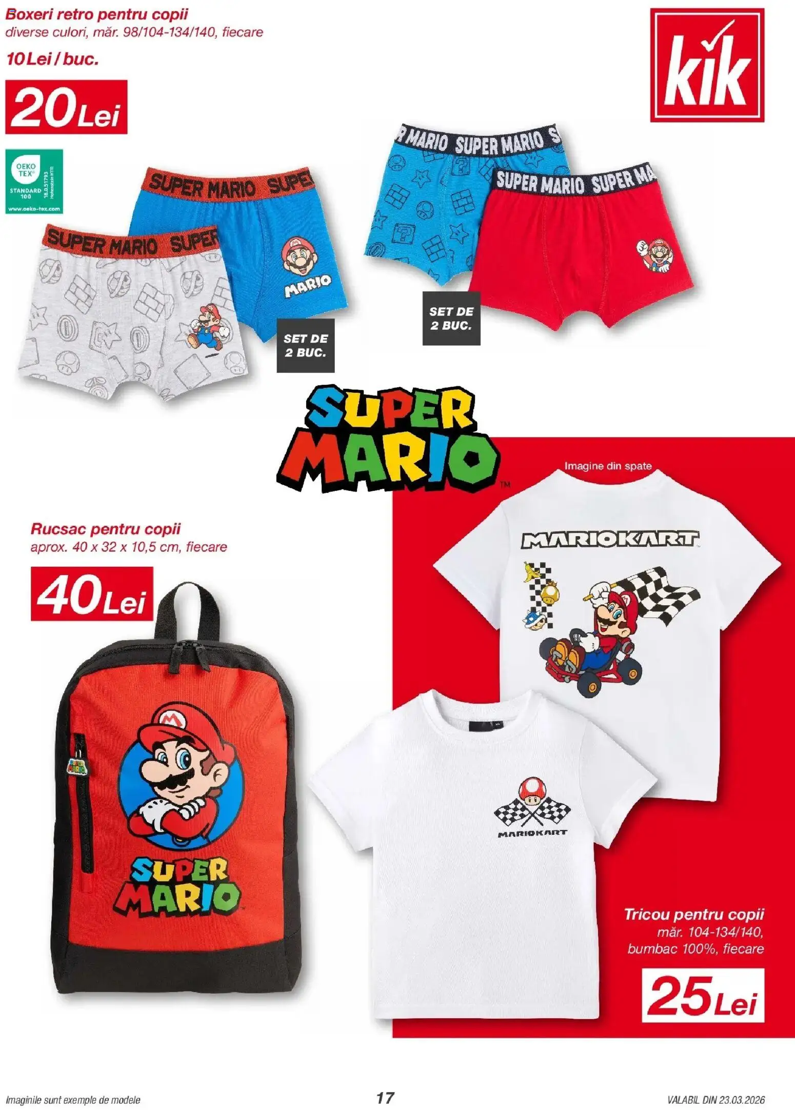 Noul catalog Kik – valabil de la 23.03.2026 | Pagină: 17 | Produse: Tricou, Boxeri, Rucsac