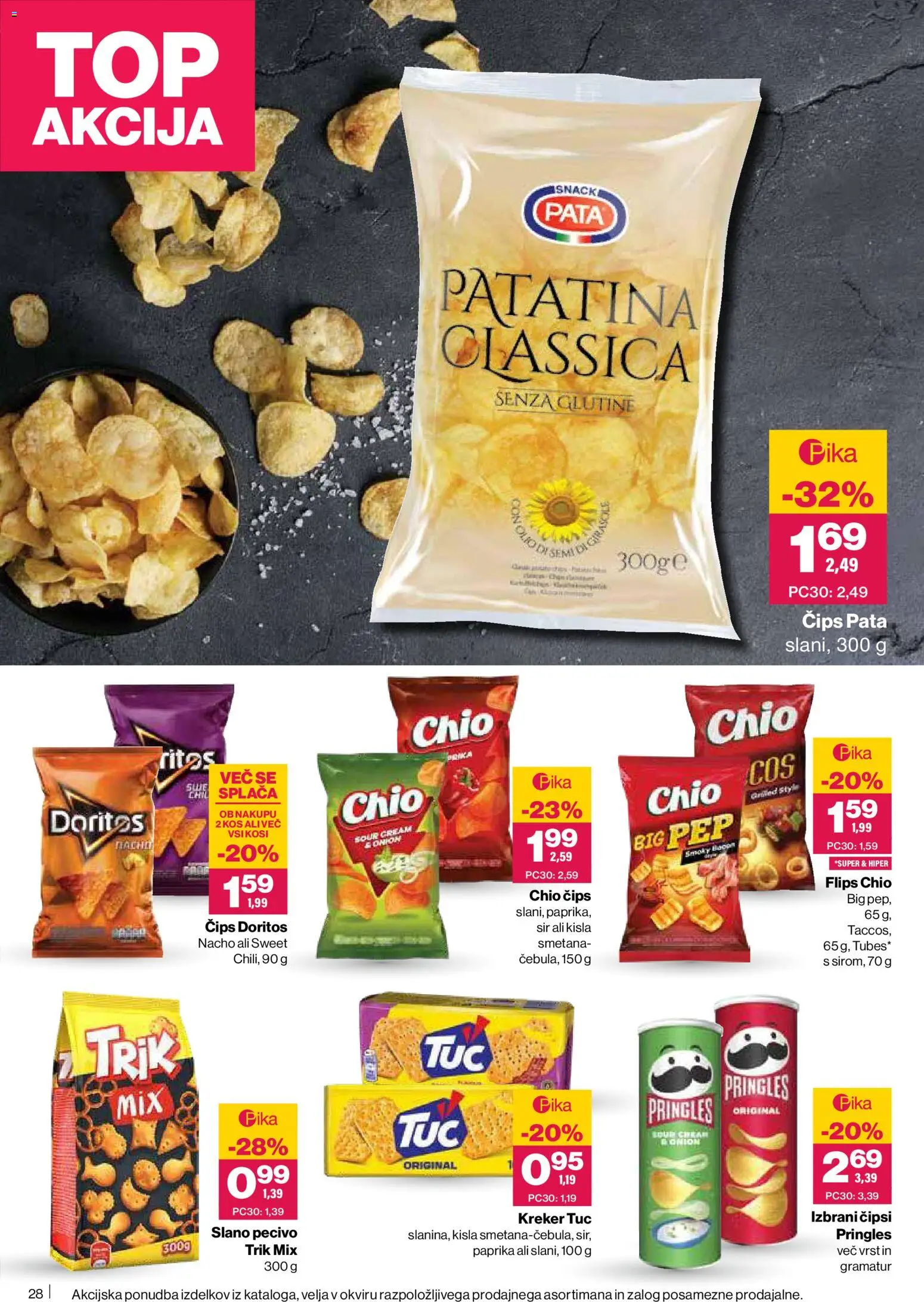 Novi Mercator katalog ponudbe – veljaven od 22.01.2026 | Stran: 28 | Izdelki: Paprika, Kos, Cips, Smetana