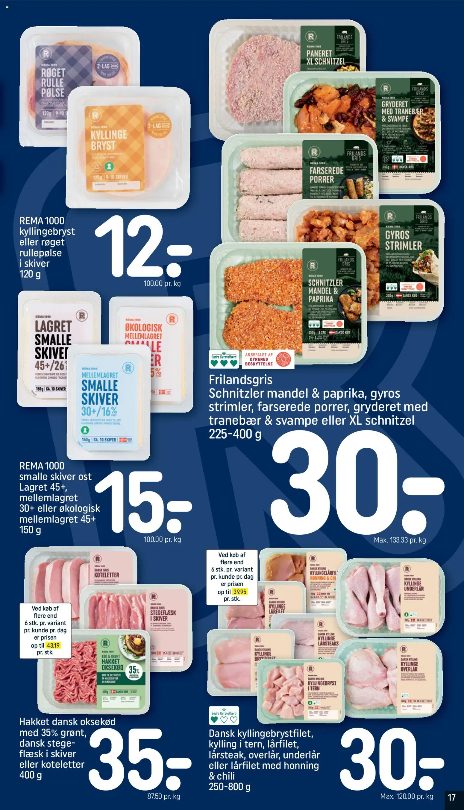Rema 1000 tilbudsavis – gyldig fra 18.01.2026 | Side: 17 | Produkter: Svampe, Ost, Oksekød, Porrer