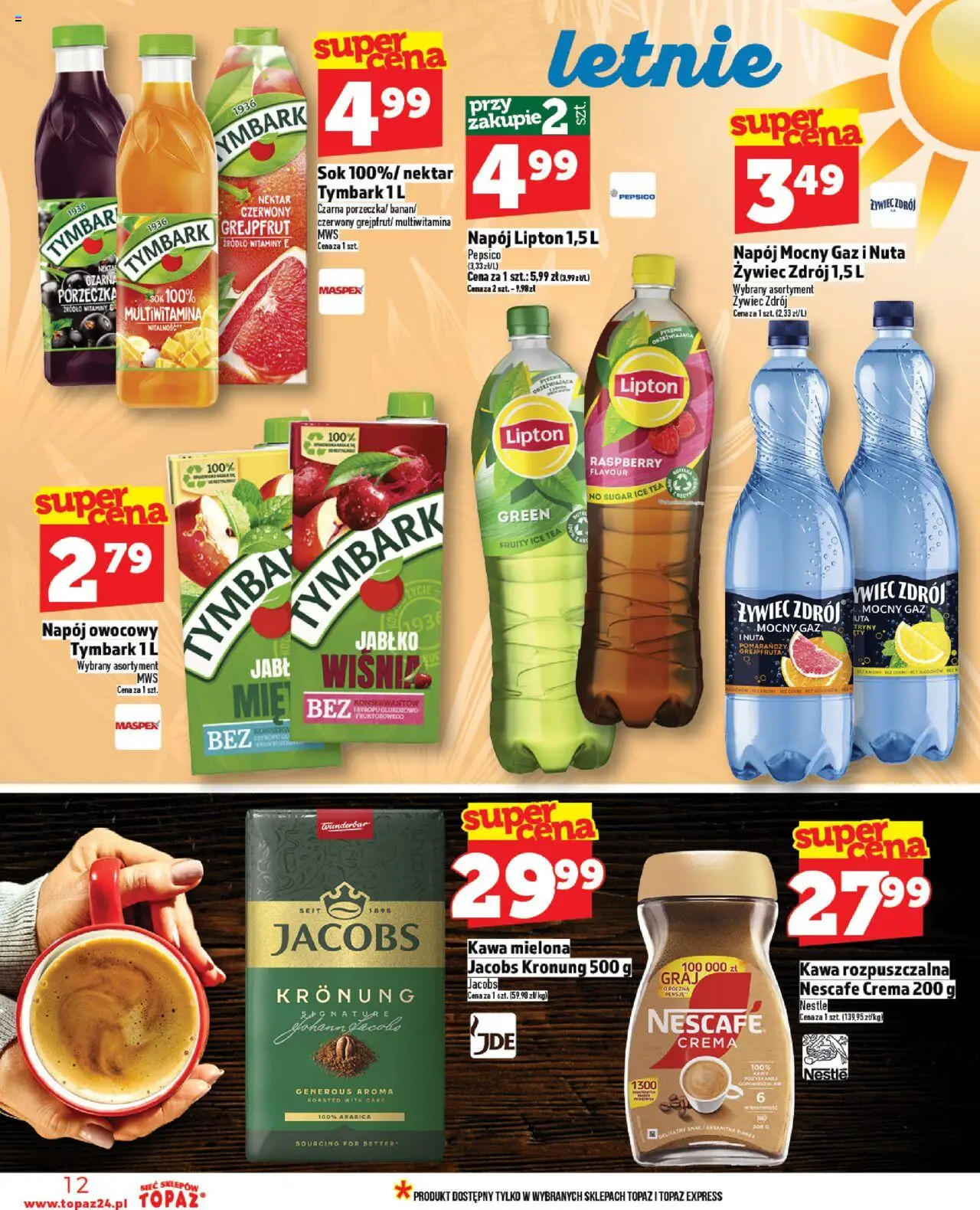 Topaz Gazetka - Ceny małe na stałe od 14.08.2025 | Strona: 12 | Produkty: Ice Tea, Nescafe, Kawa, Grejpfrut