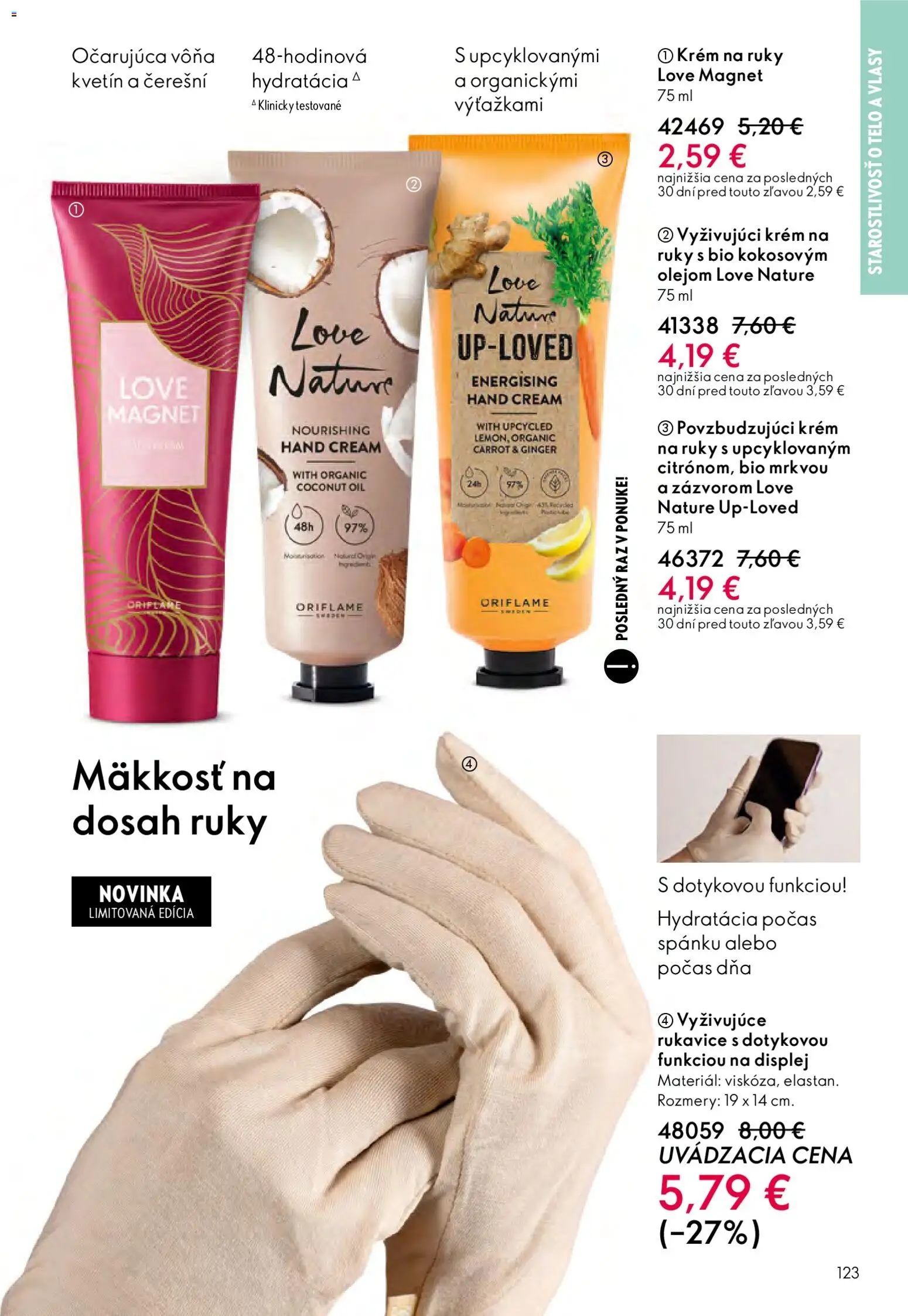 Nové Oriflame akcie – leták je platný od 15.04.2026 | Strana: 123 | Produkty: Krém na ruky, Krém, Rukavice