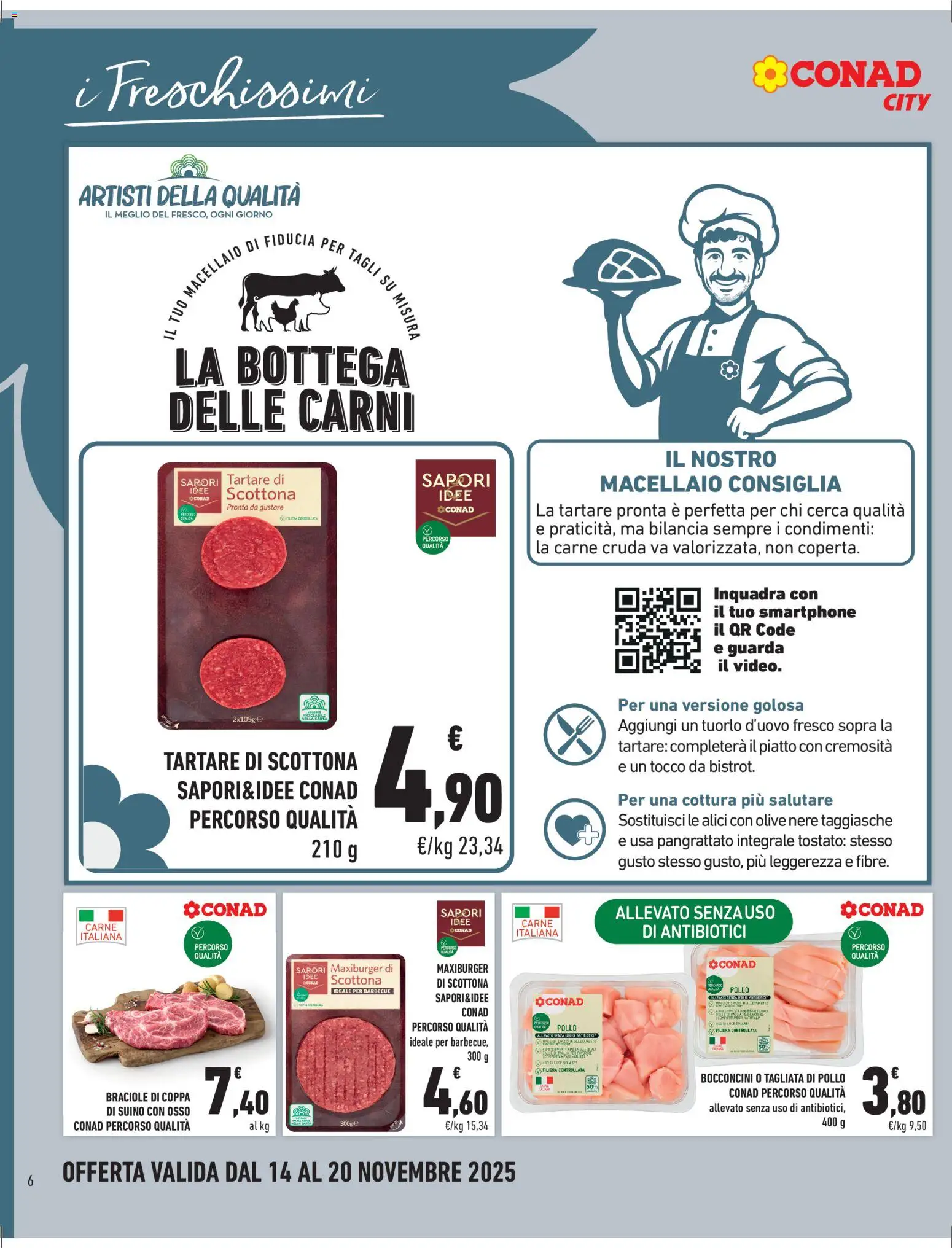 Volantino Conad del 14.11.2025 | Pagina: 6 | Prodotti: Pollo, Olive, Piatto, Bilancia