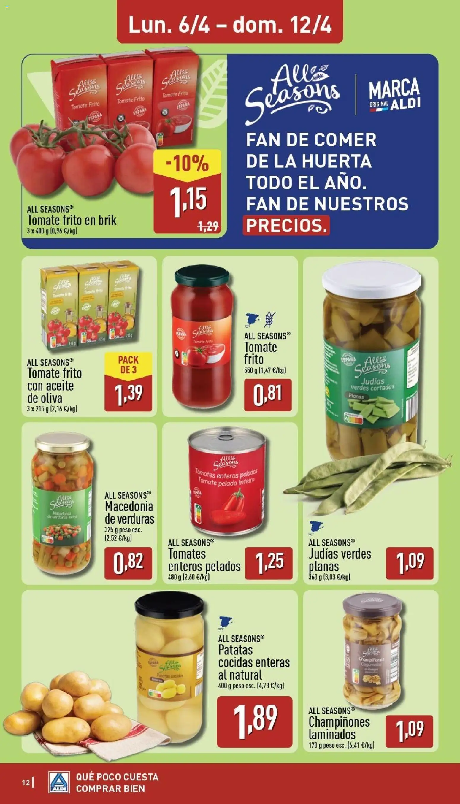 Aldi folleto Península │ válido desde el 06.04.2026 | Página: 12 | Productos: Aceite, Tomates, Aceite de oliva, Peso