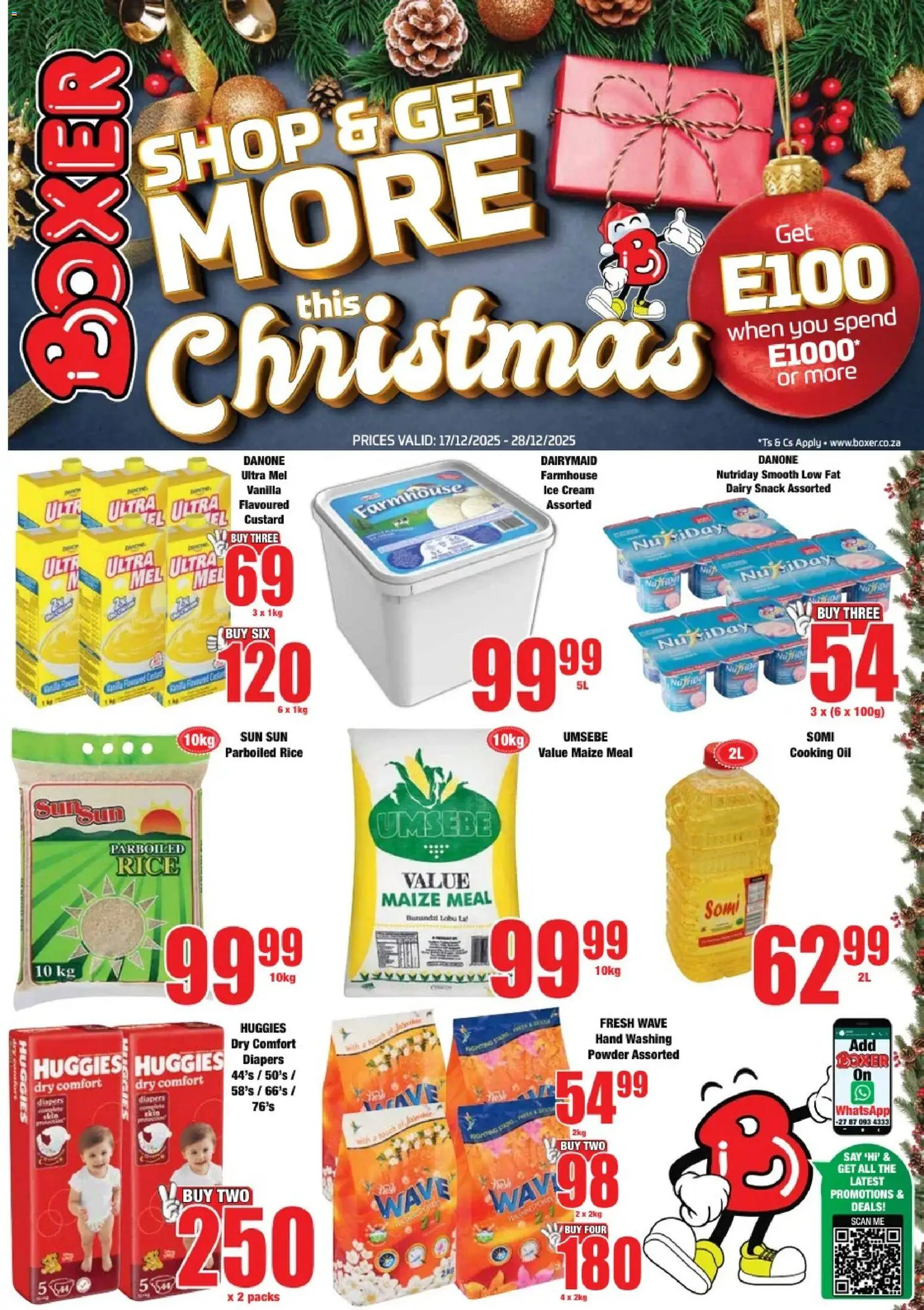 New Boxer catalogue – valid from 17.12.2025 | Page: 1 | Products: Custard, Maize meal, Powder, Ice cream