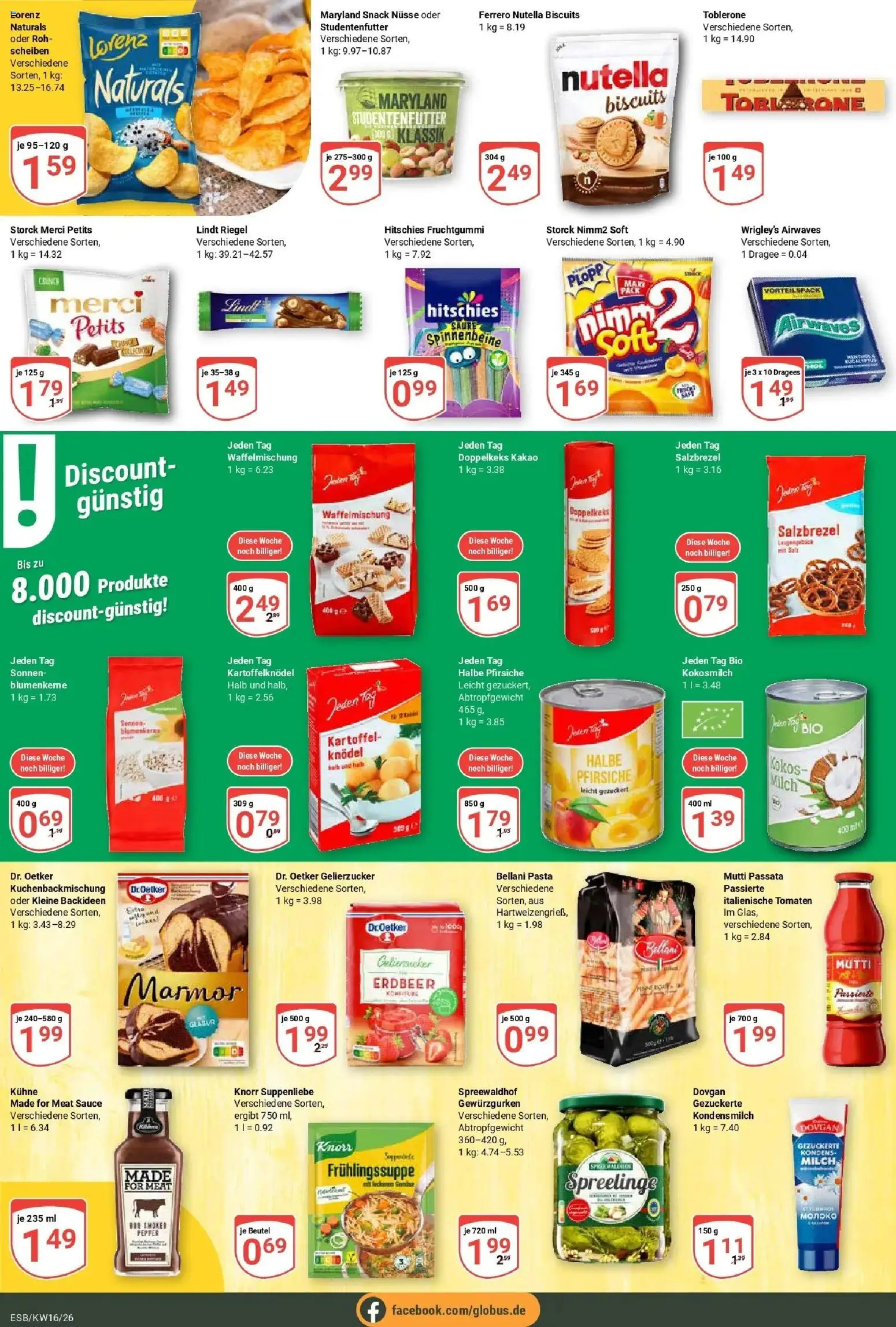 Globus Prospekt Eschborn	 – gültig ab 12.04.2026 | Seite: 14 | Produkte: Milch, Nutella, Pasta, Nüsse