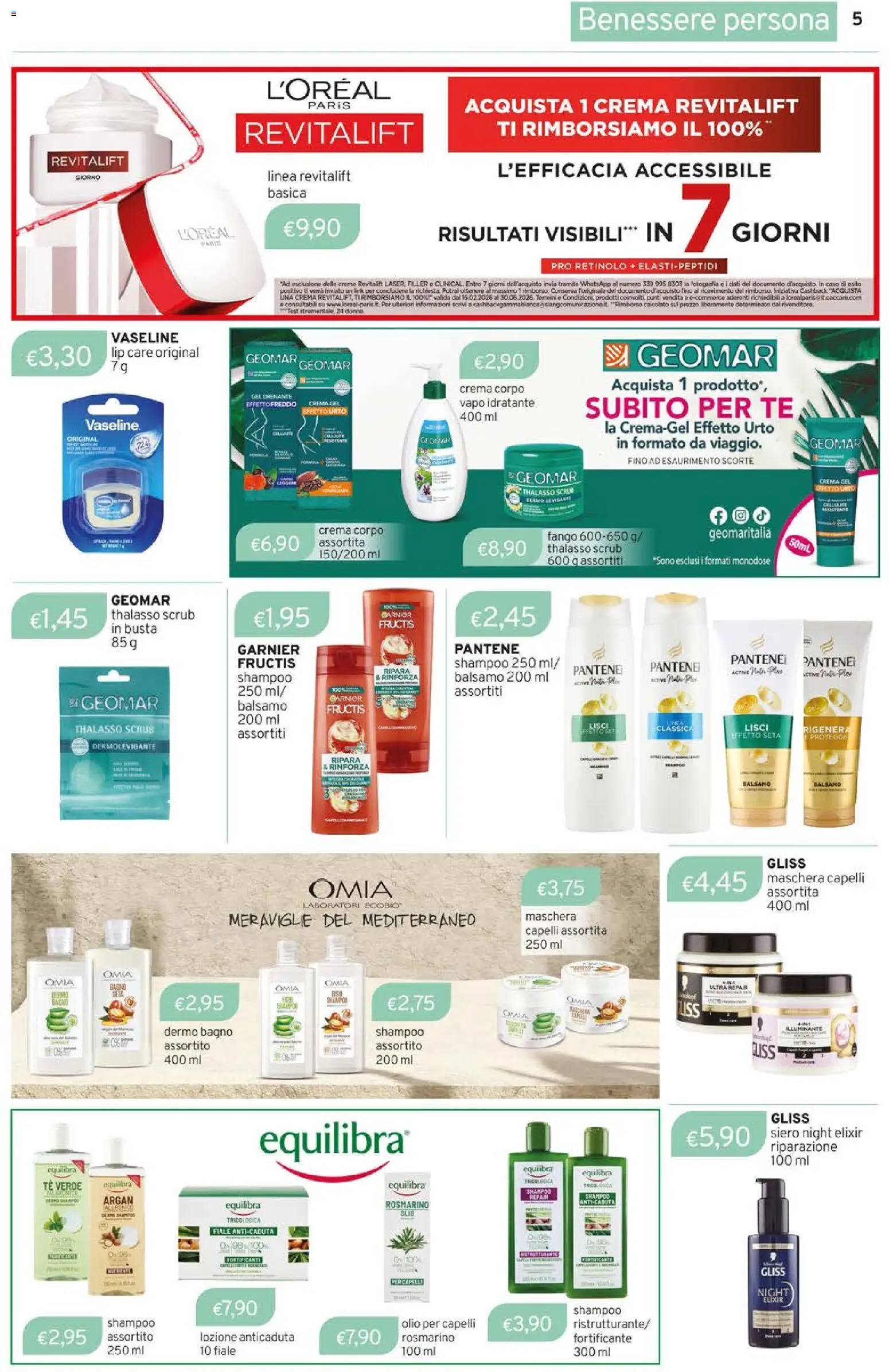 Volantino Sirene Blu del 01.04.2026 | Pagina: 5 | Prodotti: Shampoo, Olio per capelli, Maschera, Olio