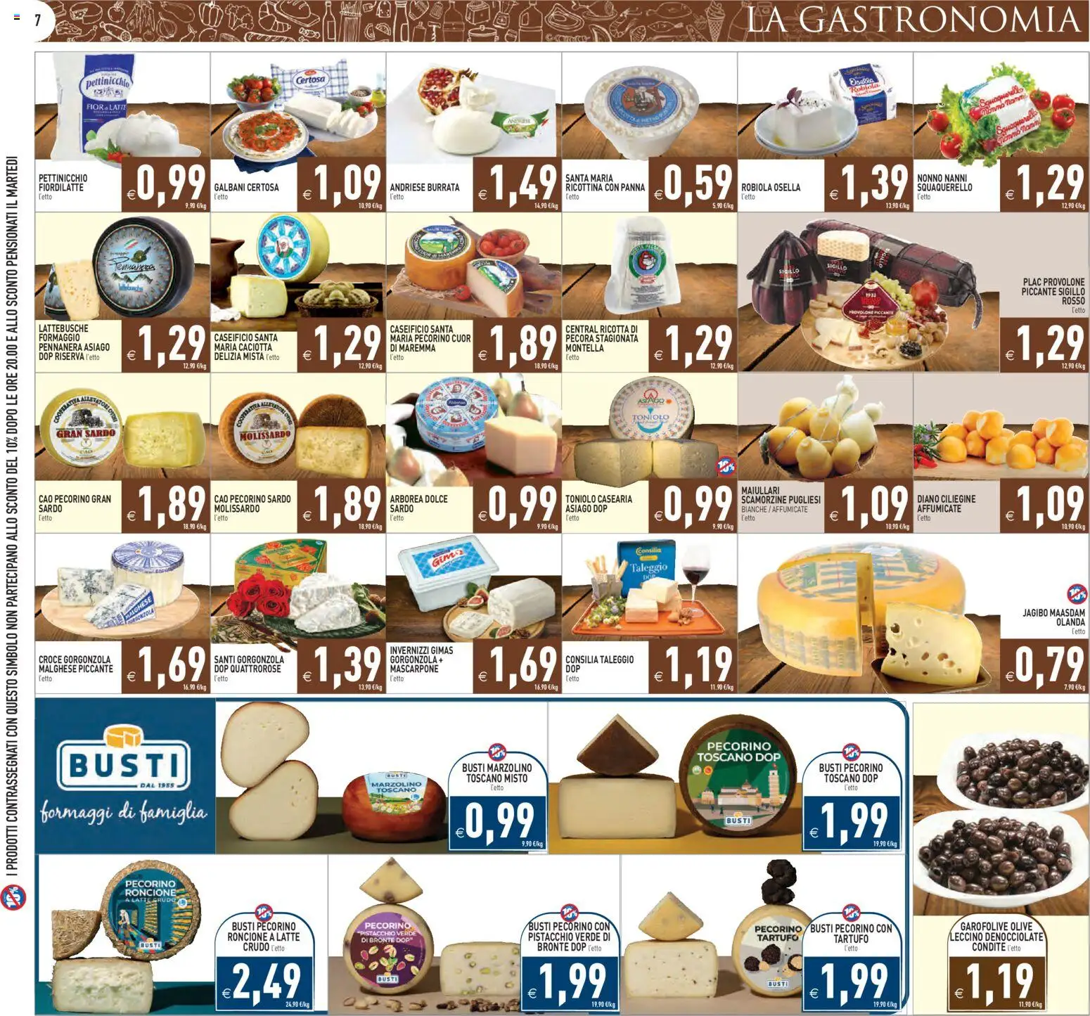 Volantino PIM Supermercati del 19.11.2025 | Pagina: 7 | Prodotti: Provolone, Panna, Olive, Burrata